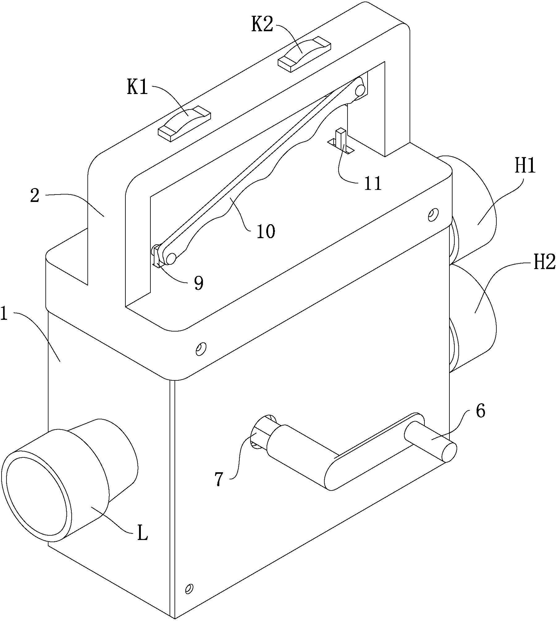 Railway and civil signal lamp supplied with power generated by manpower