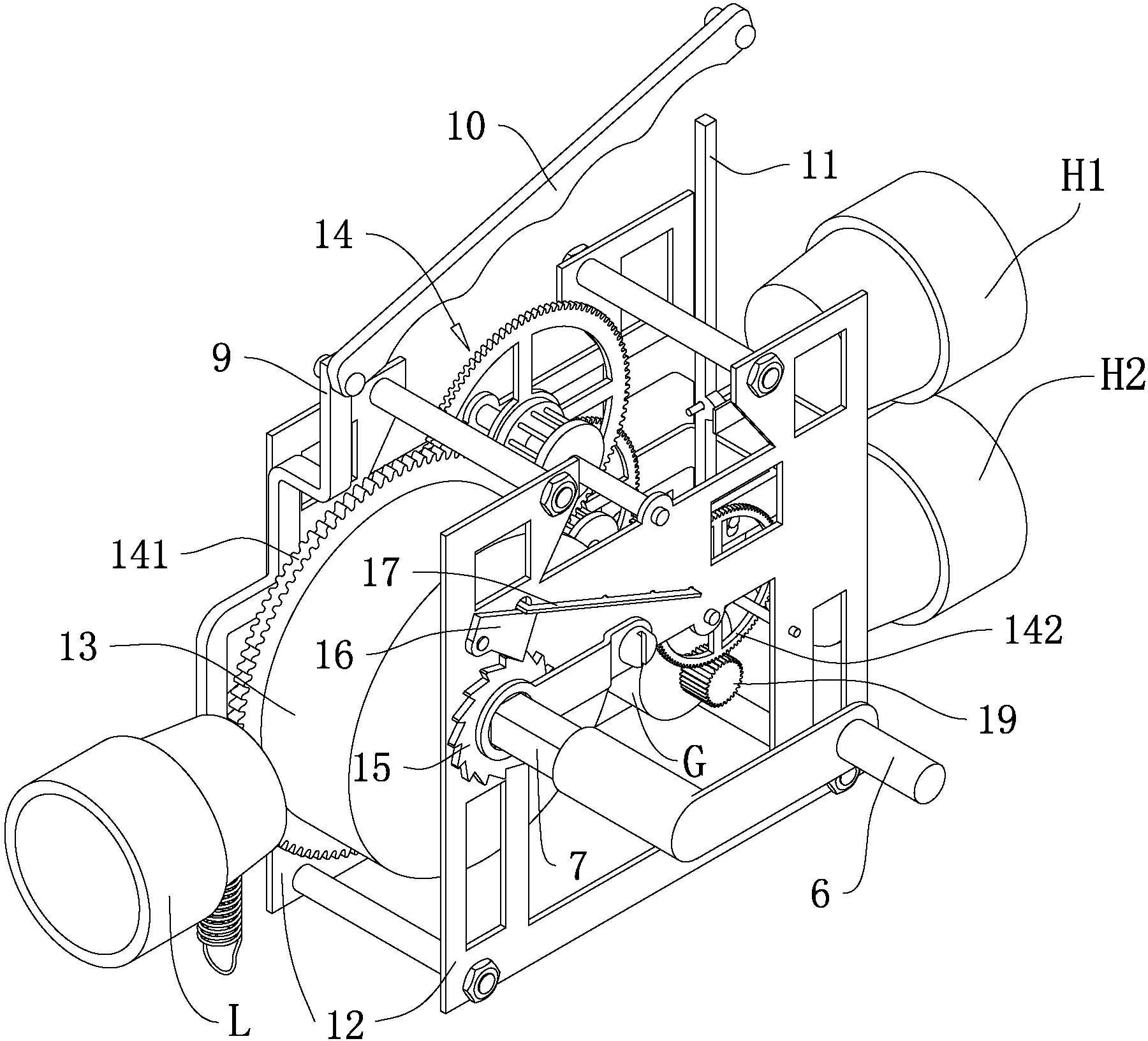 Railway and civil signal lamp supplied with power generated by manpower