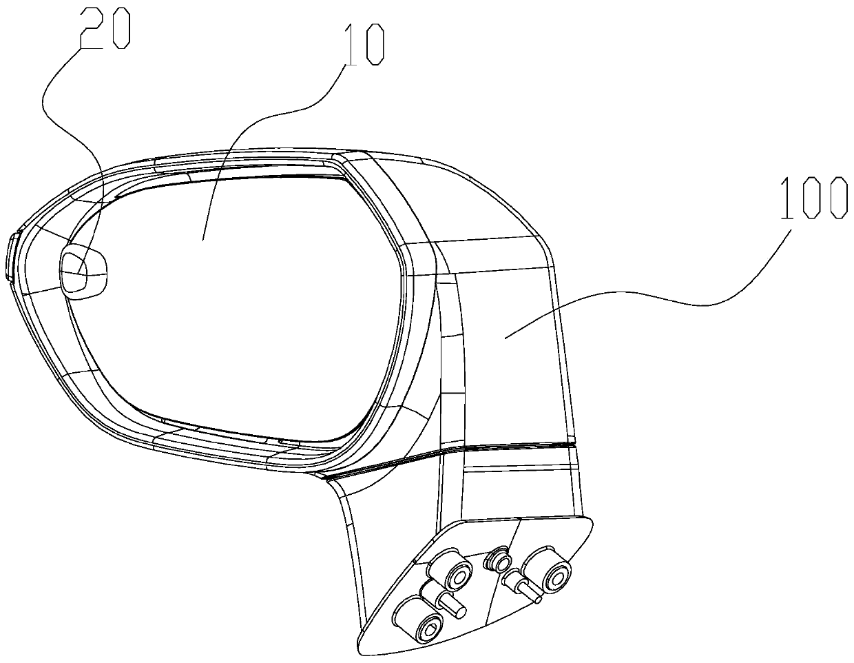 Integrated warning device and outside rear-view mirror assembly