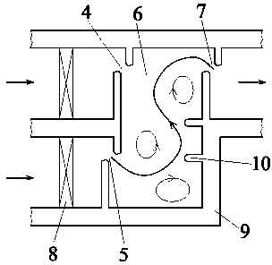 Vertical seam type fishway with bifurcation sections