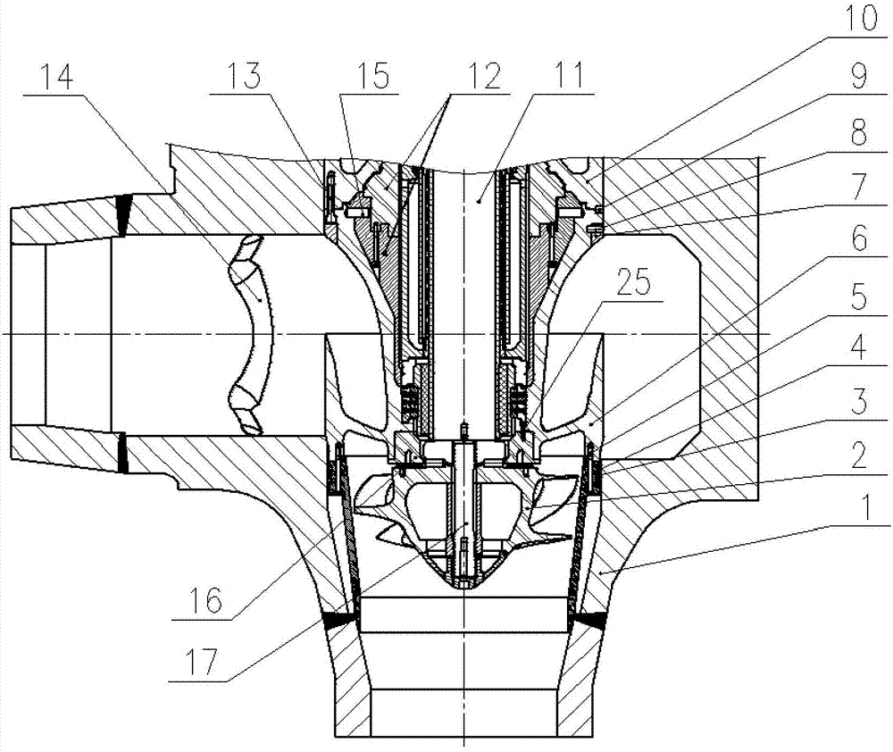 Pumping chamber for shaft seal type nuclear main pump