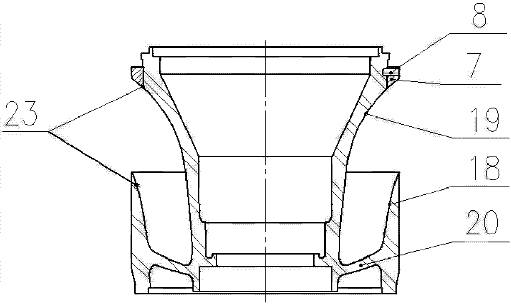 Pumping chamber for shaft seal type nuclear main pump