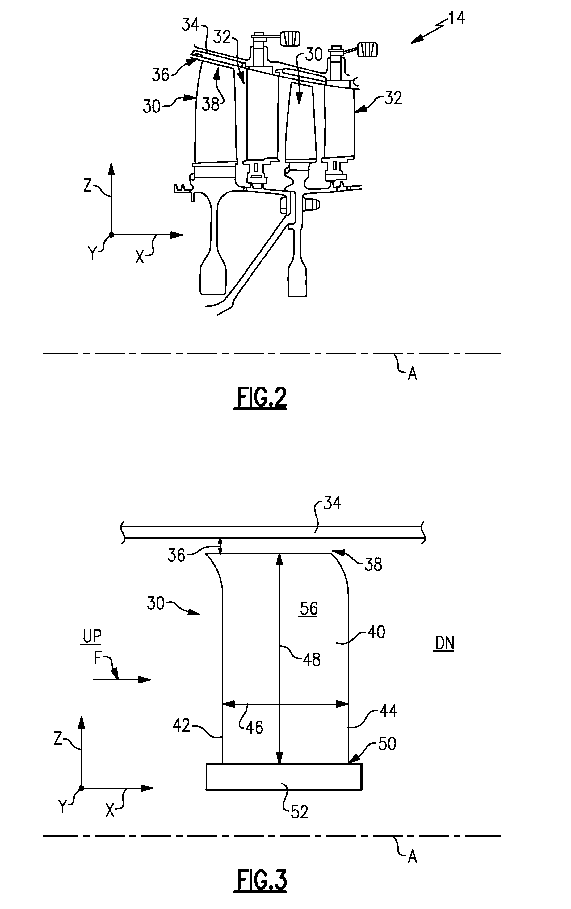 High order shaped curve region for an airfoil