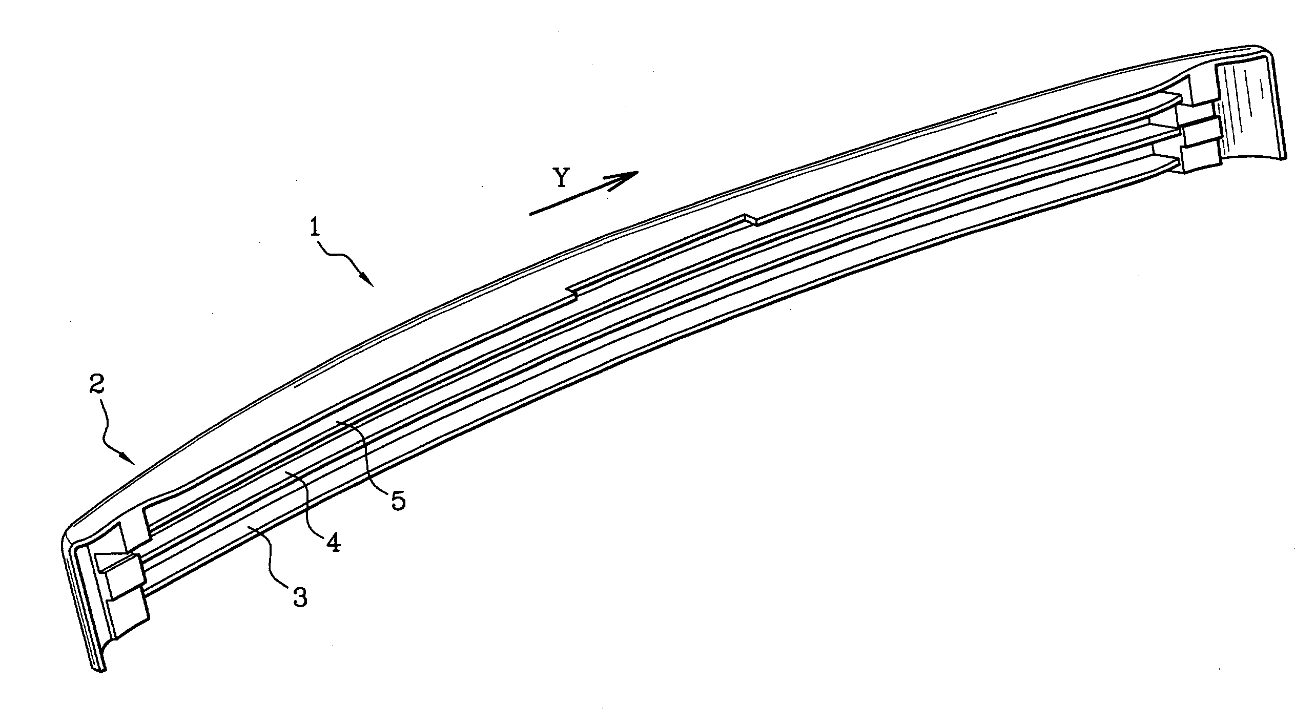 Energy absorber for interposing between a rigid beam and a bumper skin, and an energy-absorbing assembly