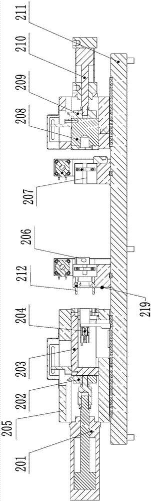 Full-automatic line-frequency induction heating and assembling device