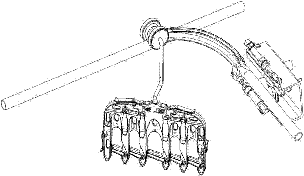 Connecting assembly for clothing manufacturing hanging system and clothing manufacturing hanging system