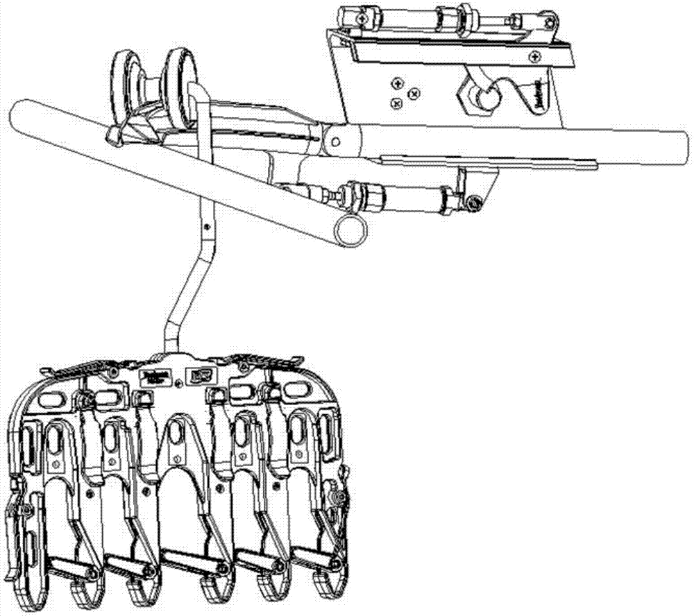 Connecting assembly for clothing manufacturing hanging system and clothing manufacturing hanging system