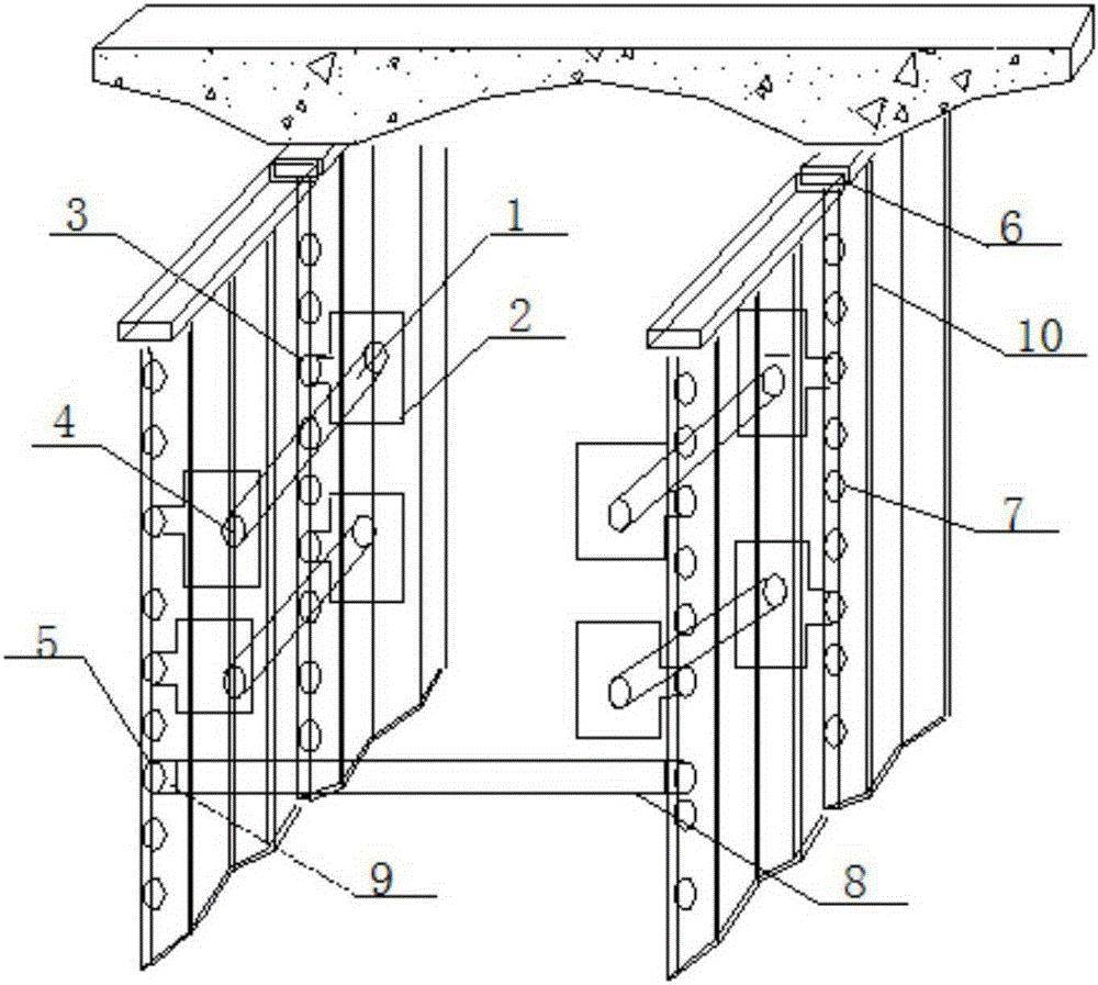 Corrugated steel web temporary fixation structure independent of template