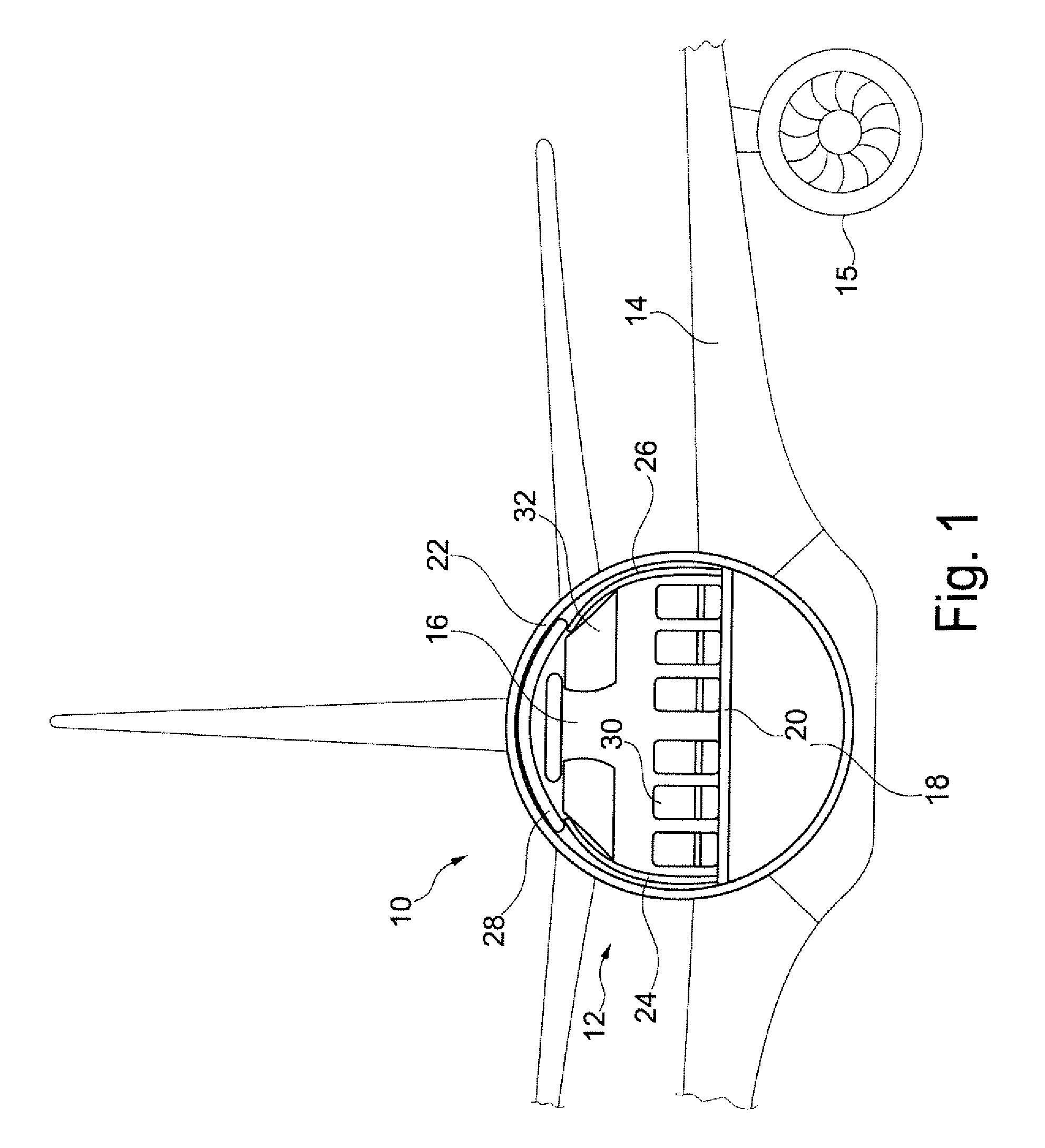 Aircraft cabin panel with core recesses for acoustic absorption