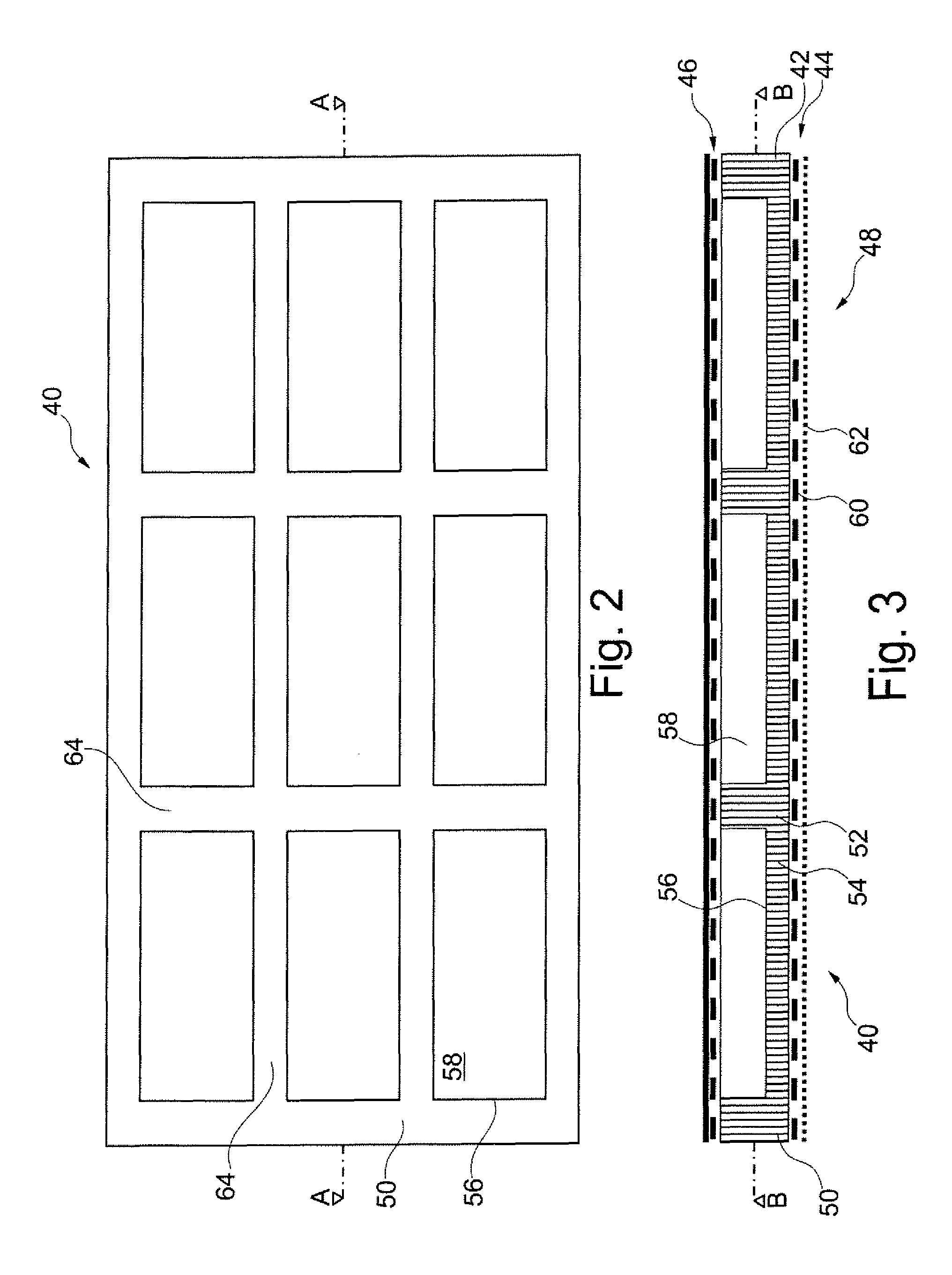 Aircraft cabin panel with core recesses for acoustic absorption