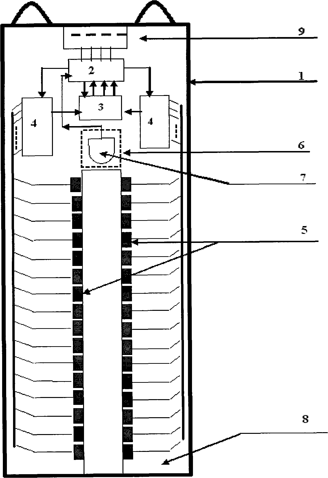 Capacitance temperature type ice covering thickness sensor