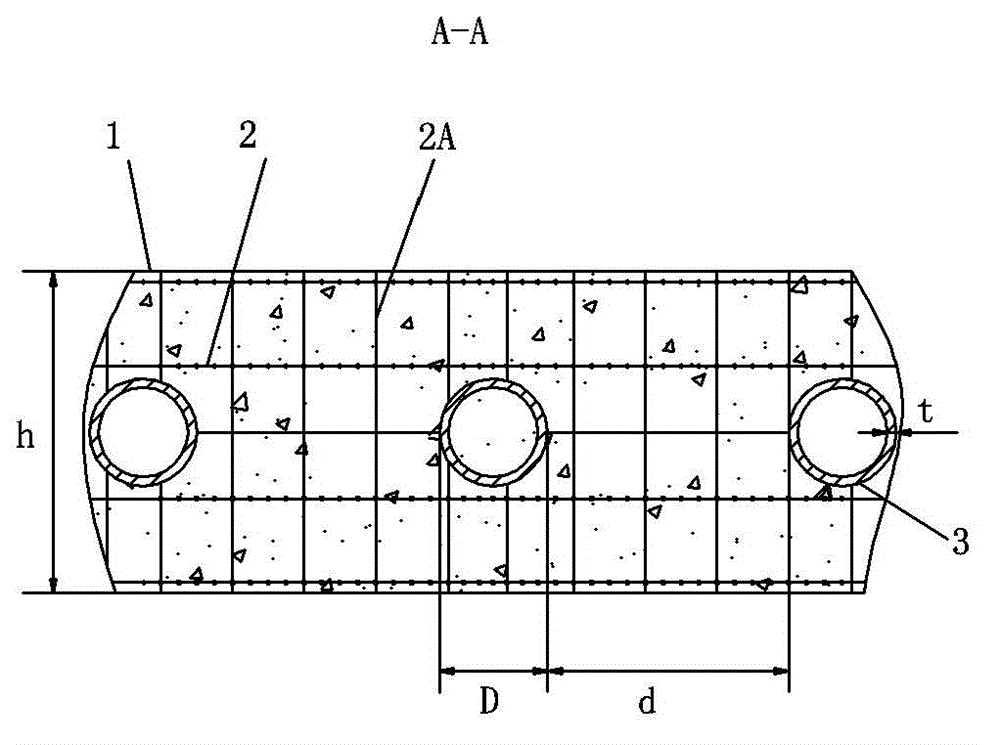 A construction method for the lining structure of large-span and large-volume concrete tunnel with circular openings