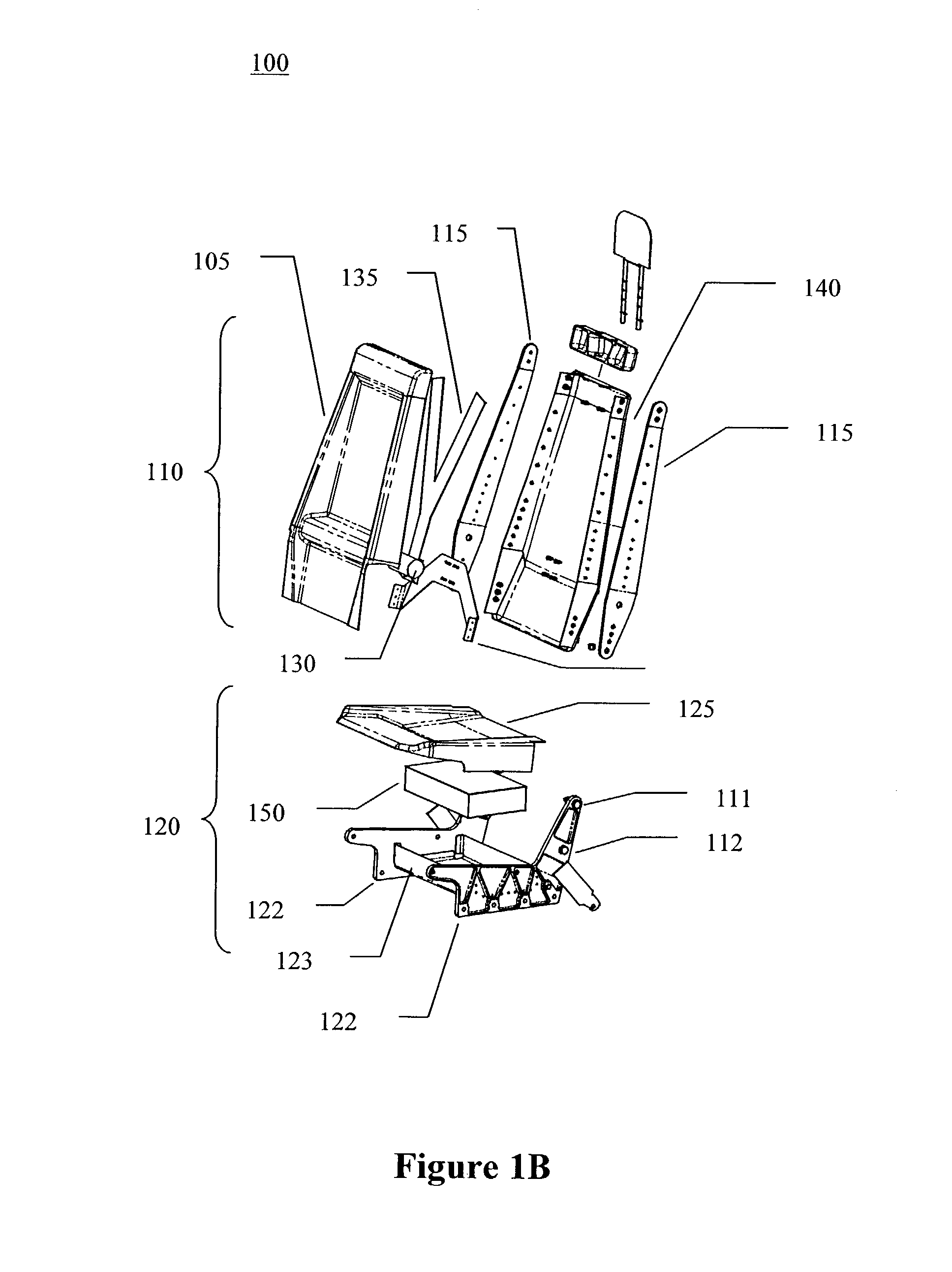 Hybrid composite-metal energy absorbing seat