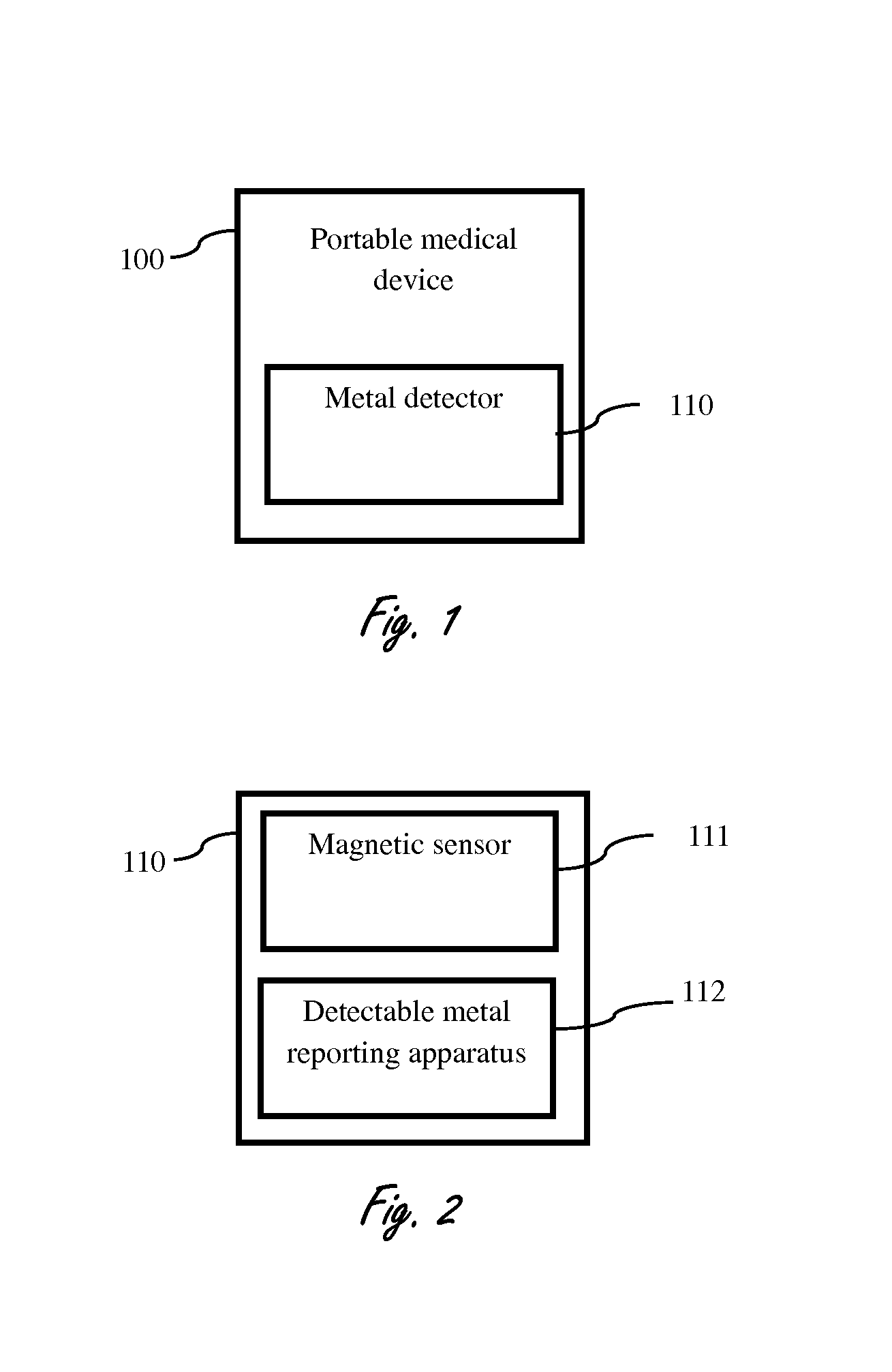 Integrated metal detector-portable medical device