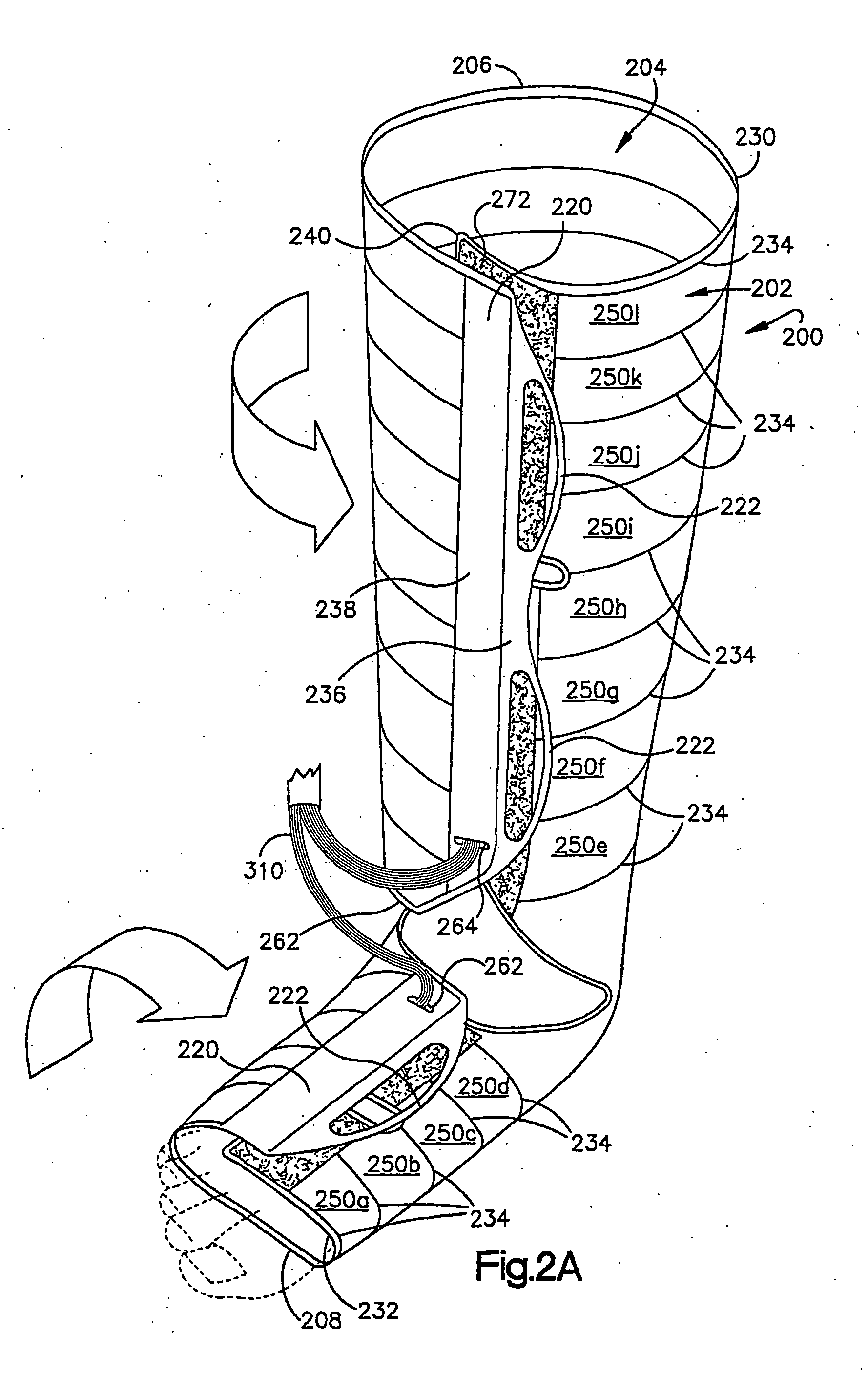 Inflatable massage garment