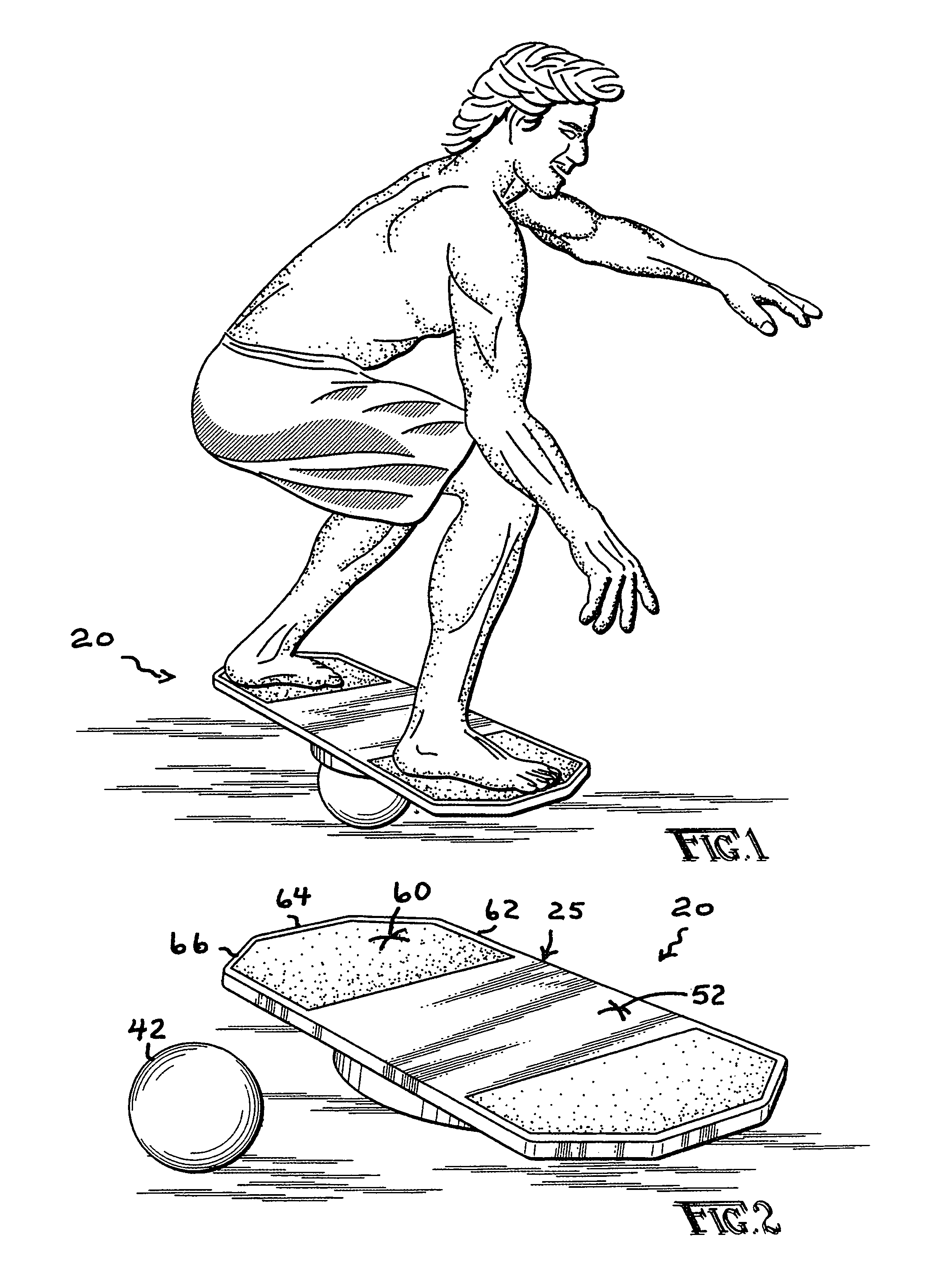 Balance training apparatus, and over and under combination