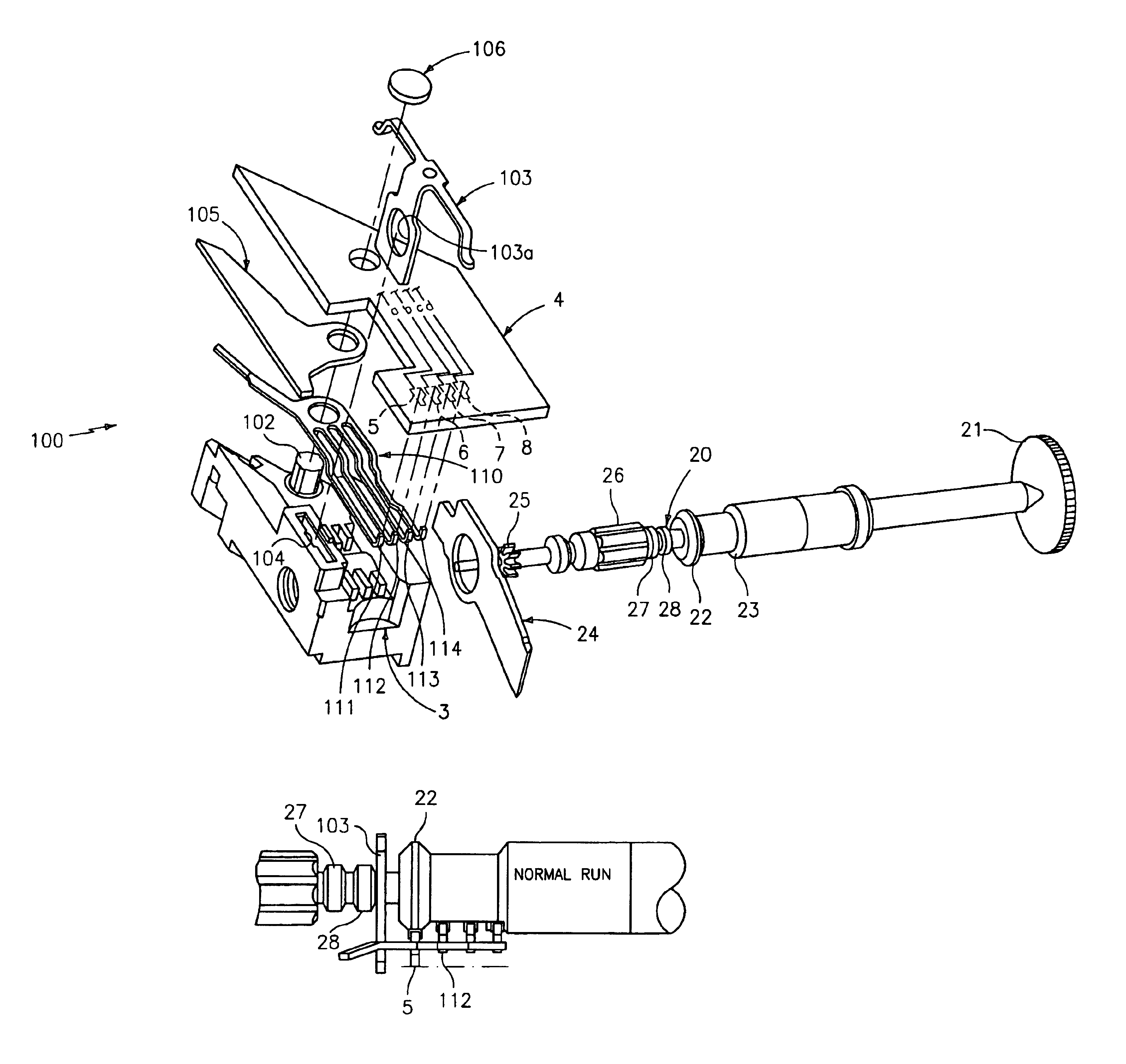 Mode selecting assembly for a timepiece