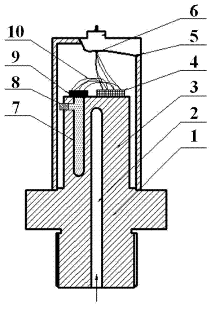 Cylinder type ultra-high-pressure sensor of side cavity oil charging structure