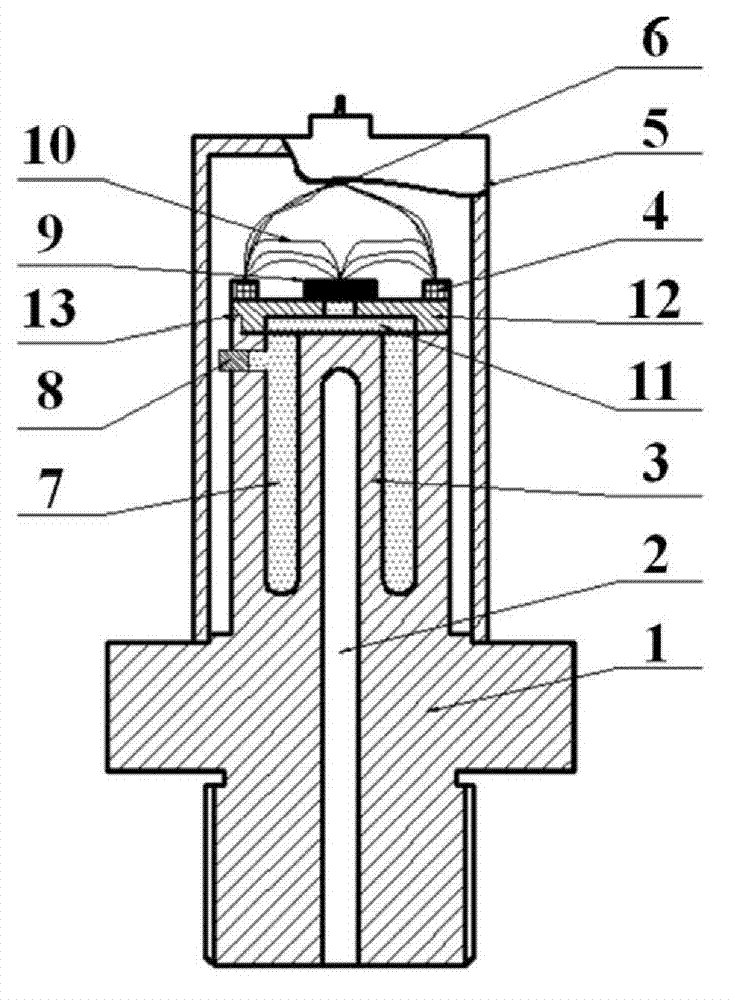 Cylinder type ultra-high-pressure sensor of side cavity oil charging structure