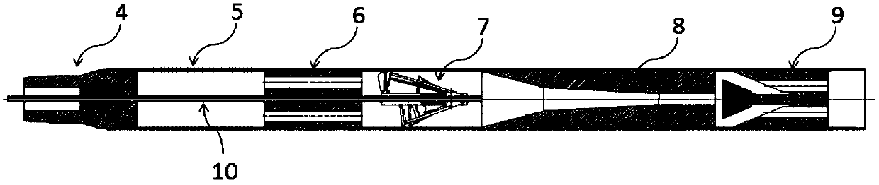 Trestle-type down-hole flow self-adaptive liquid-liquid separation device