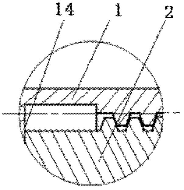 Structure of hydraulic breaker drill rod, and method for embedding alloy drill bit of hydraulic breaker drill rod