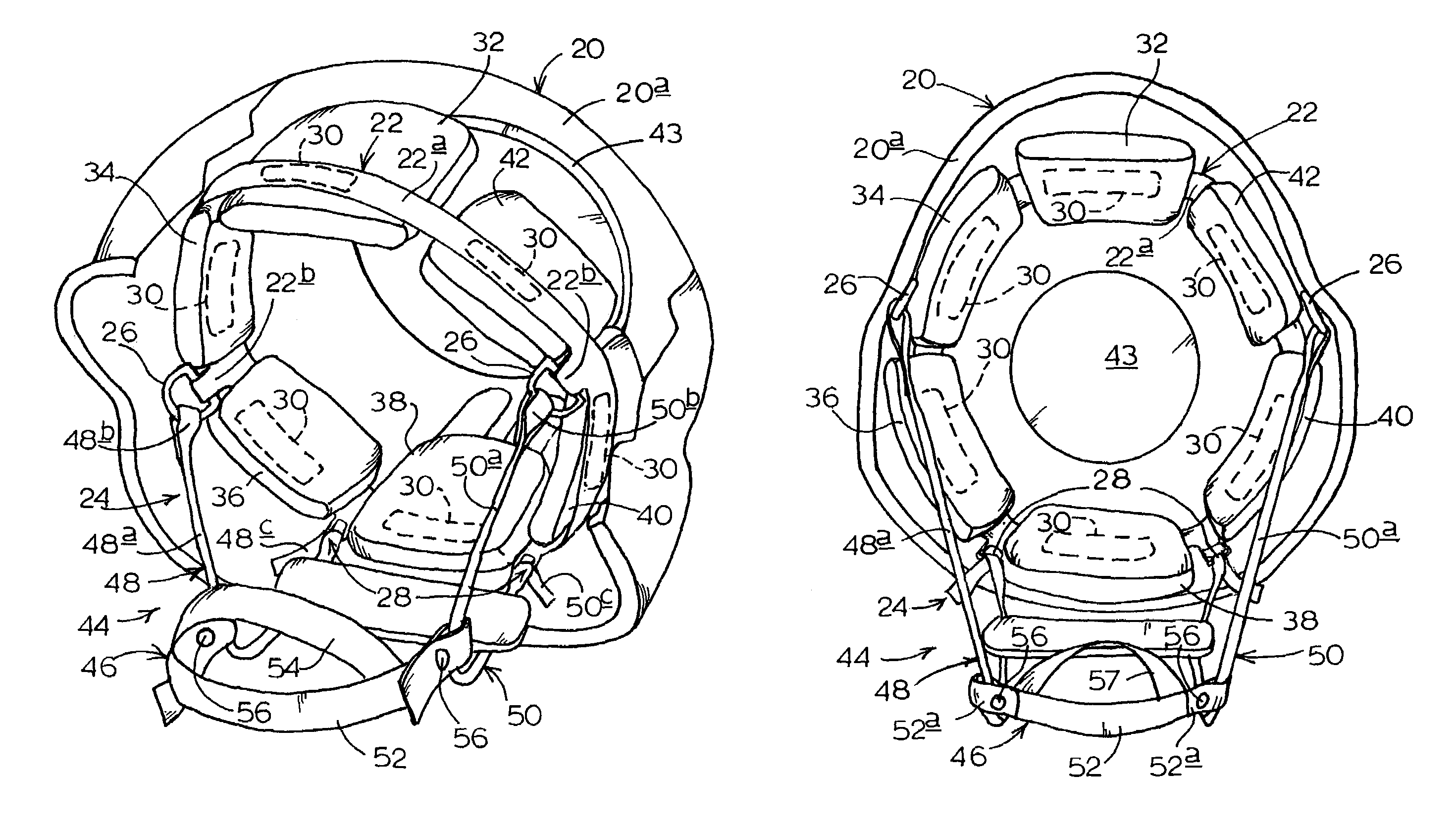 Self-balancing, load-distributing helmet structure