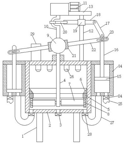 Automatic chemical cleaning liquid medicine stirring and preparing device for reverse osmosis membrane cleaning