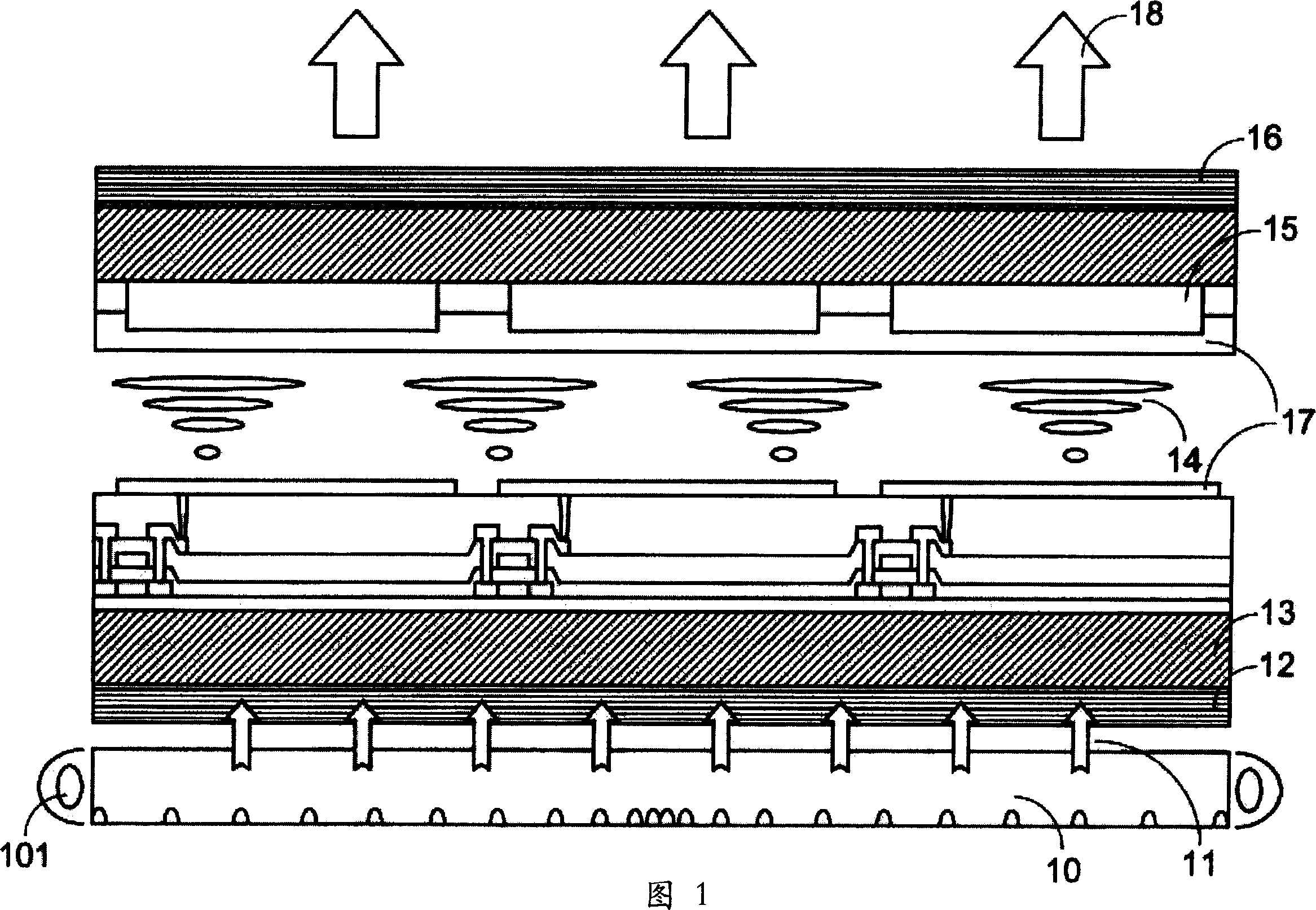 Luminous source structure for flat display