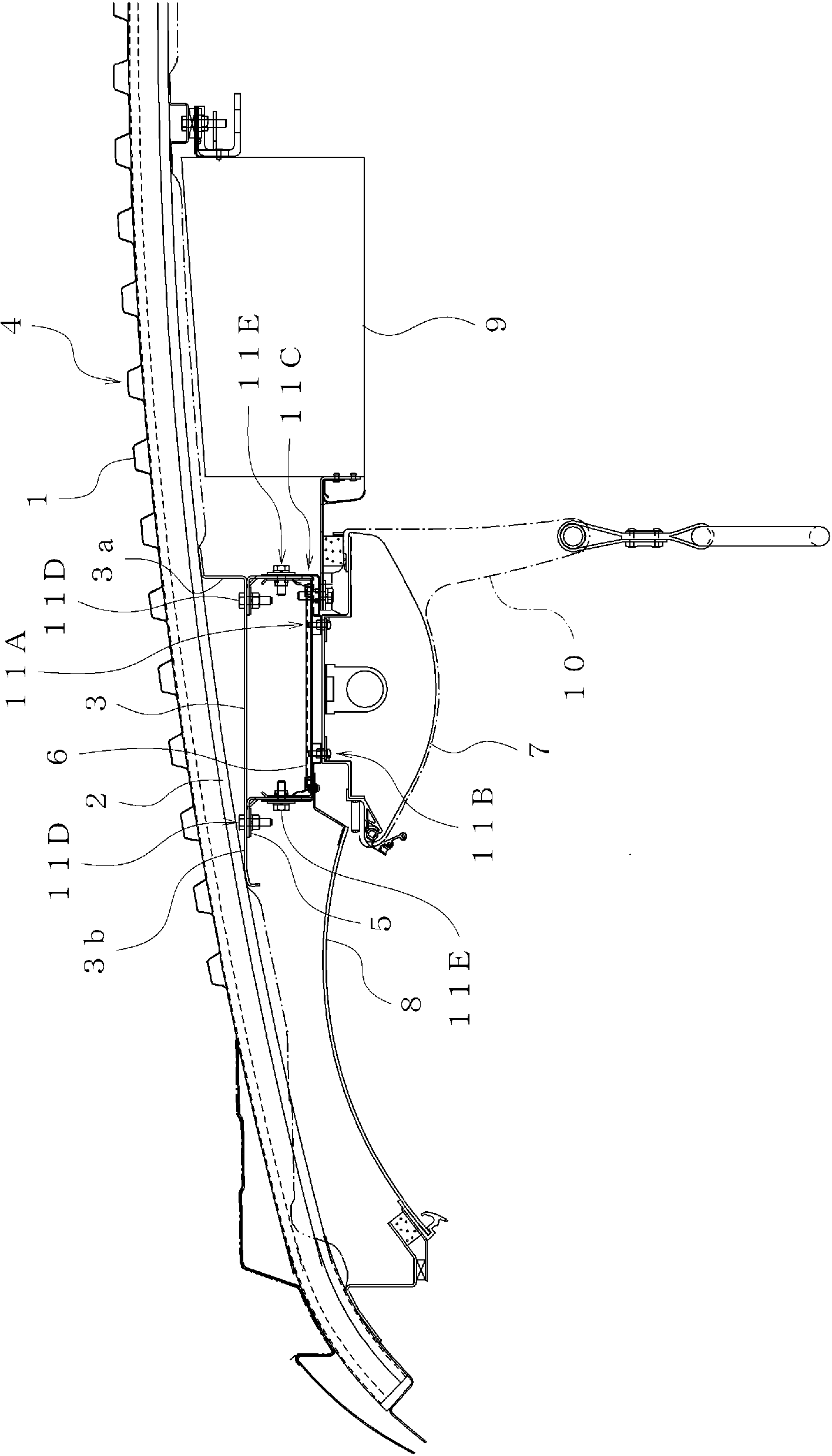 Interior article mounting structure for railway vehicle