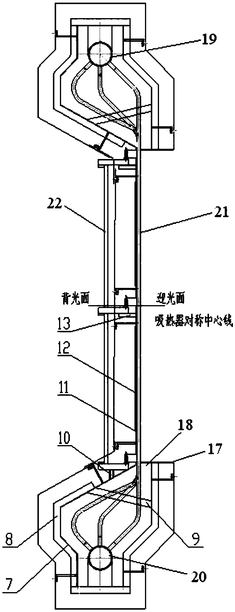 Tower type solar fused salt heat absorber heat preservation structure