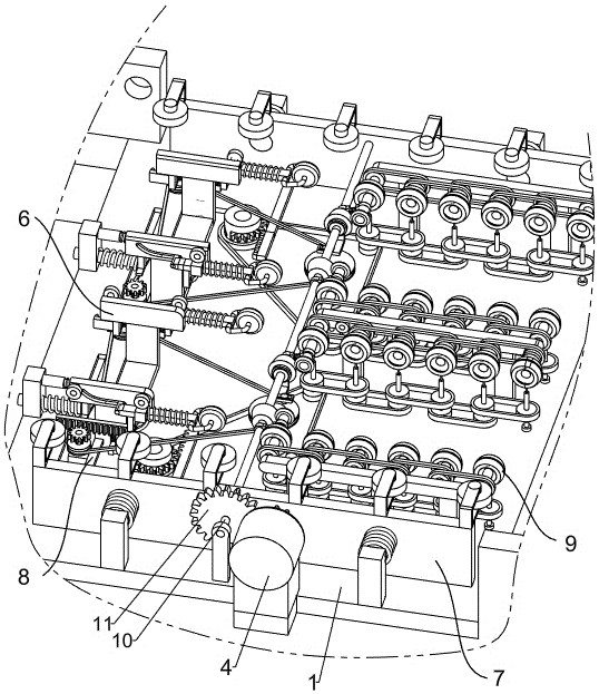 Feeding device with guiding function for high-imaging toughened glass furnace