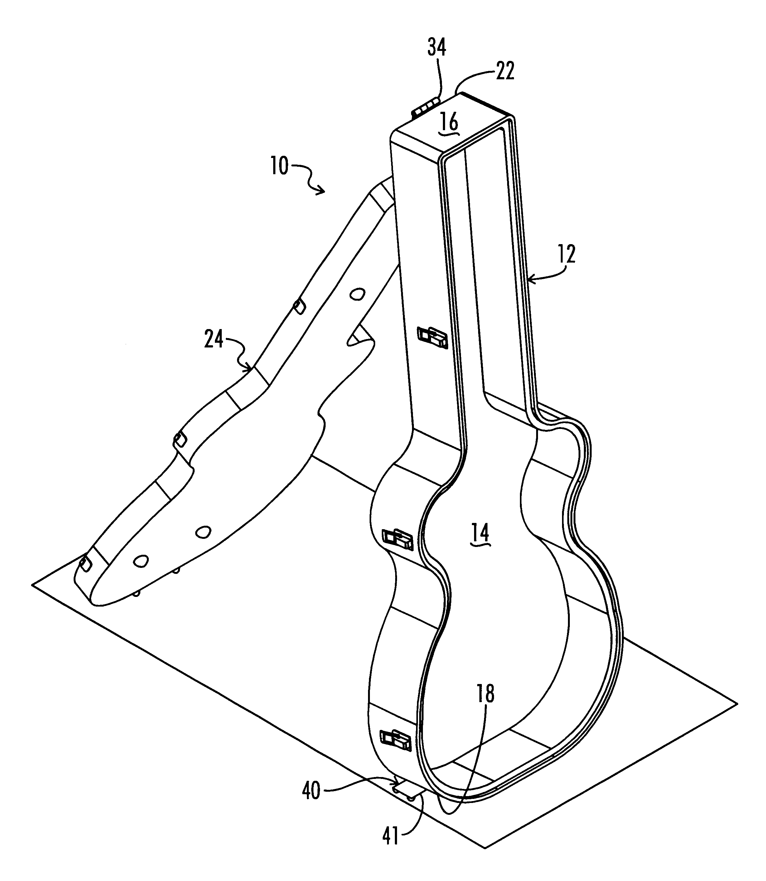 Guitar case that doubles as a guitar stand