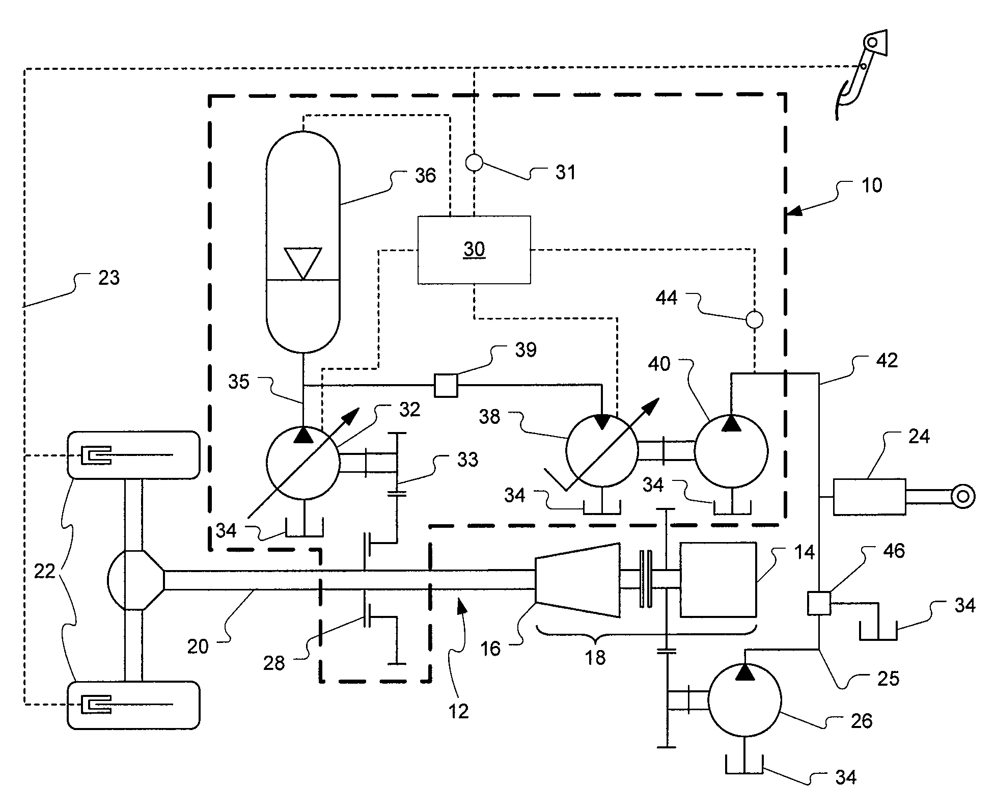 Braking energy recovery system for a vehicle and vehicle equipped with same