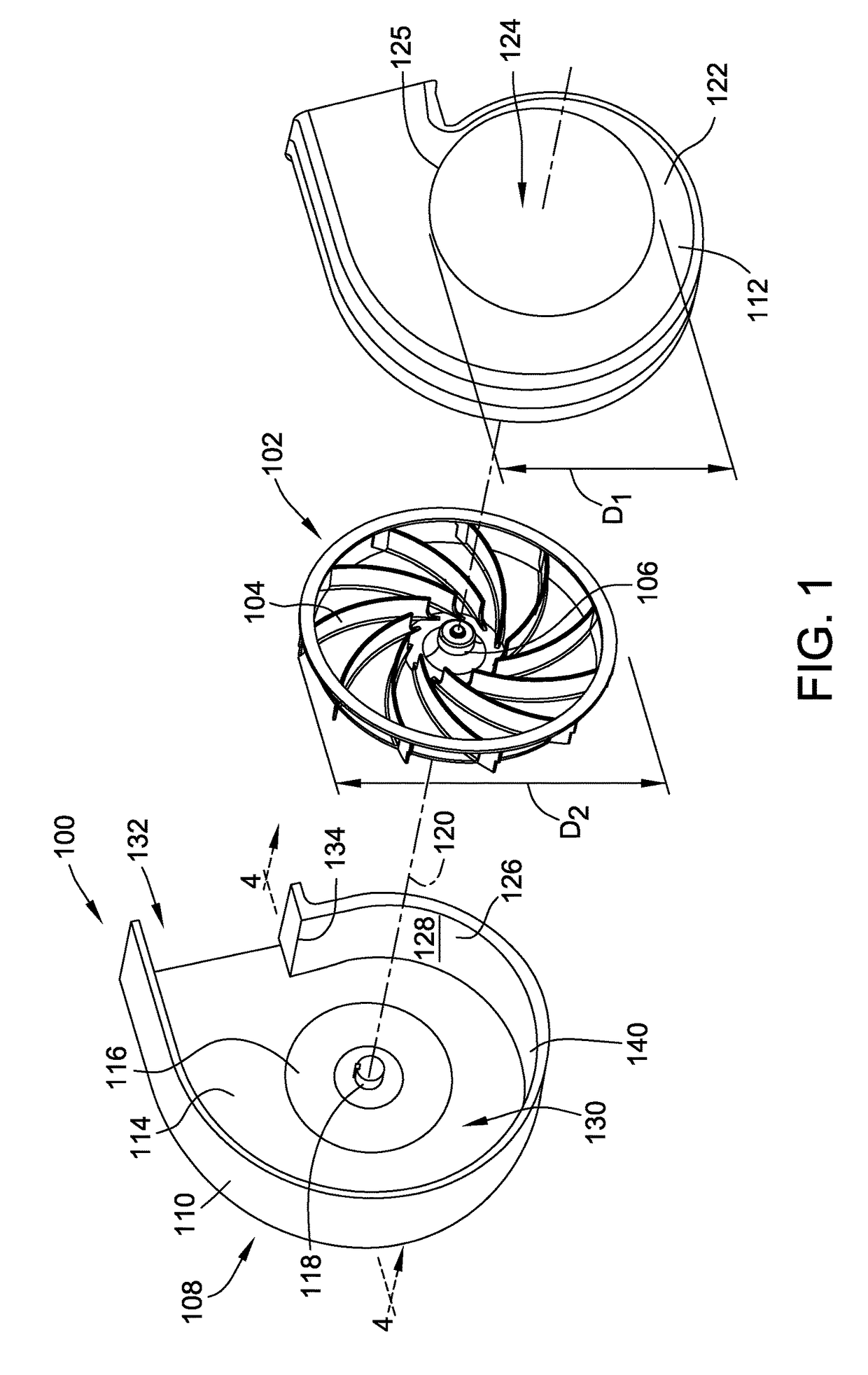 Blower assembly including a noise attenuating impeller and method for assembling the same