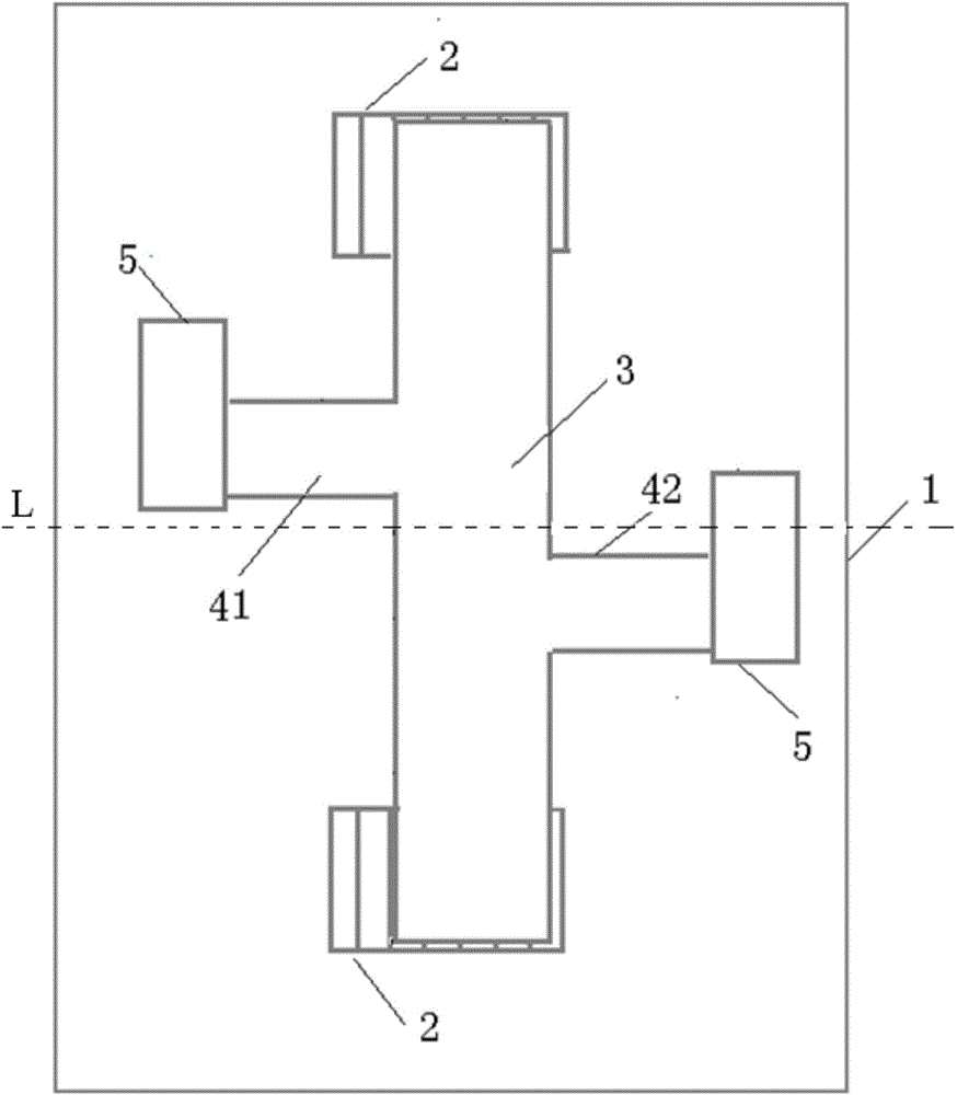 Test structure of micro-machining residual stress of deflection capacitive surface