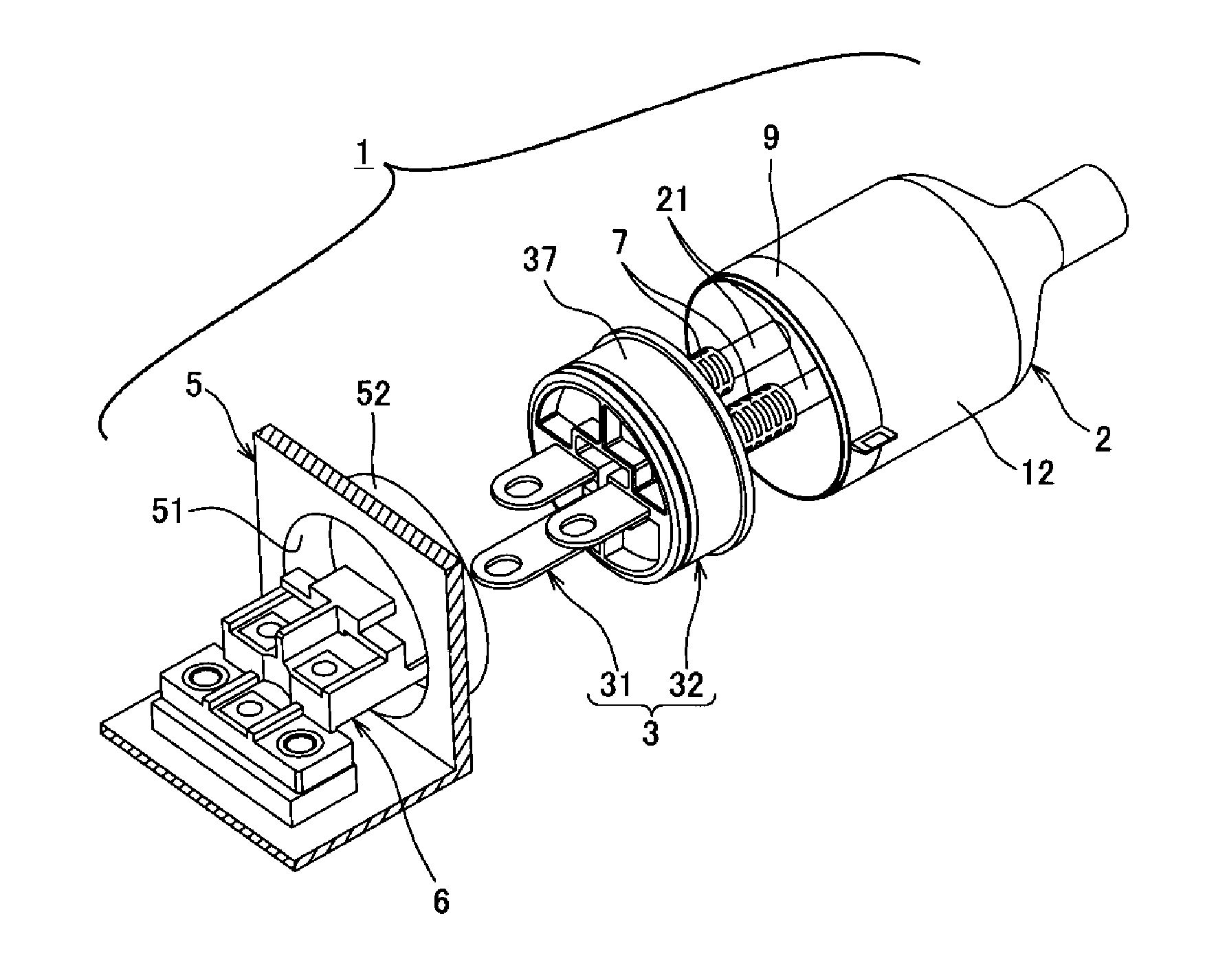 Connection structure of braided wire