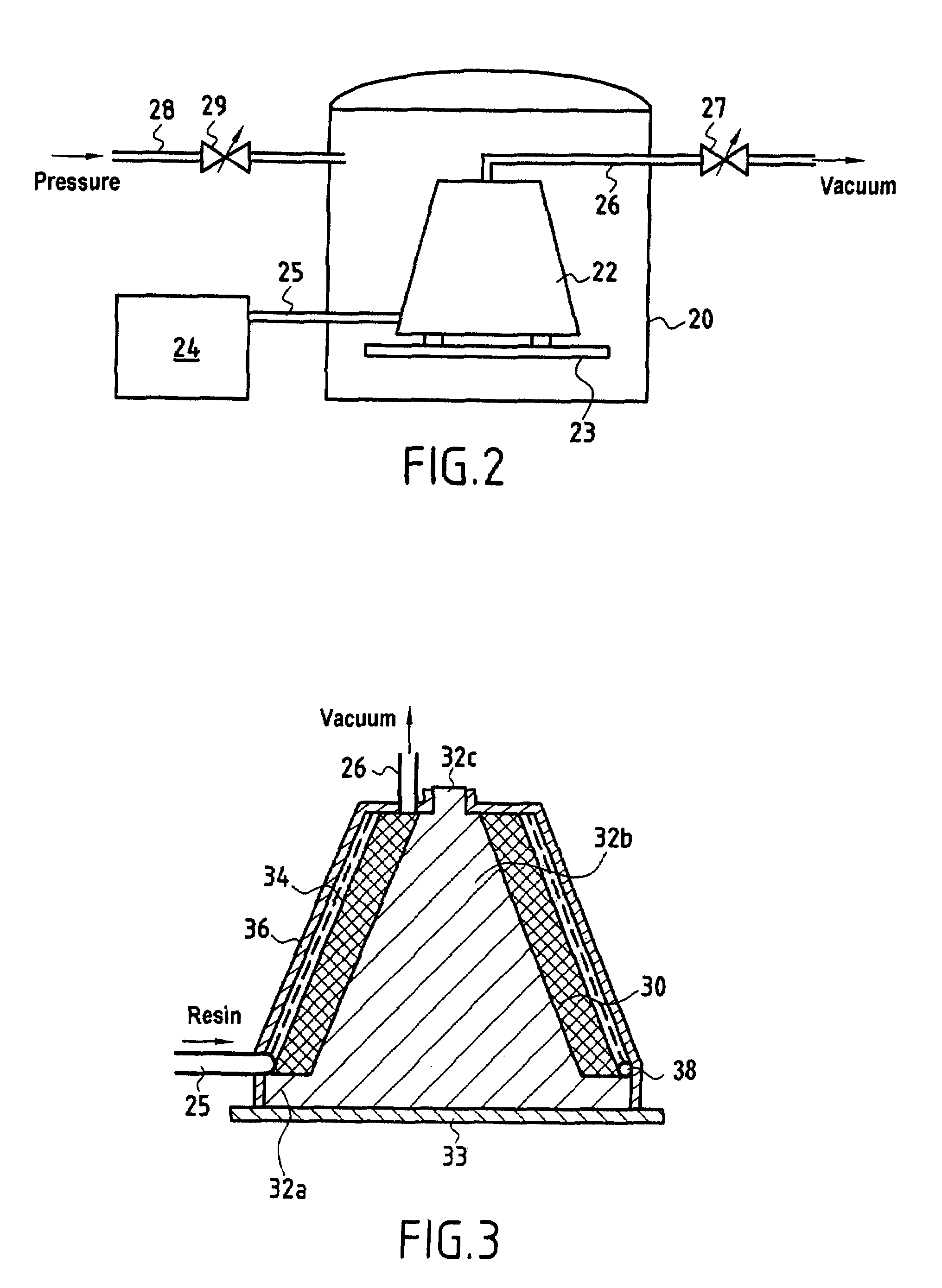 Densification of fibrous structures by resin transfer moulding for making thick parts of composite material