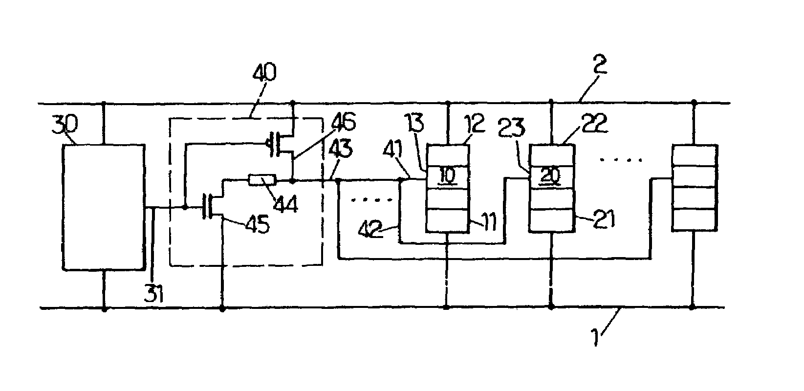 Electrostatic discharge protection device comprising several thyristors