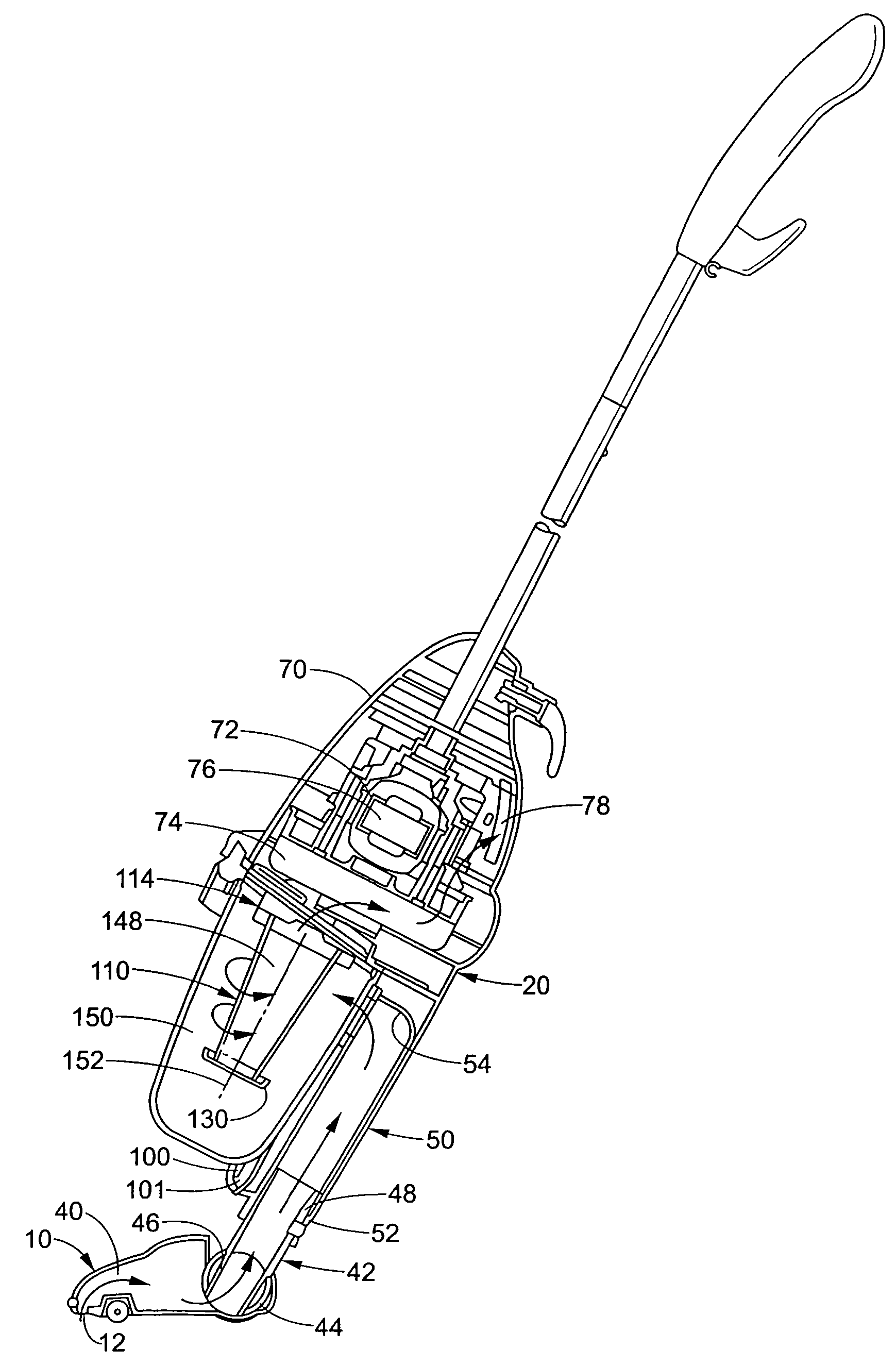 Bagless stick type vacuum cleaner