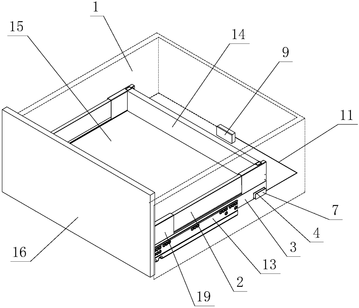 Illumination structure of furniture drawer