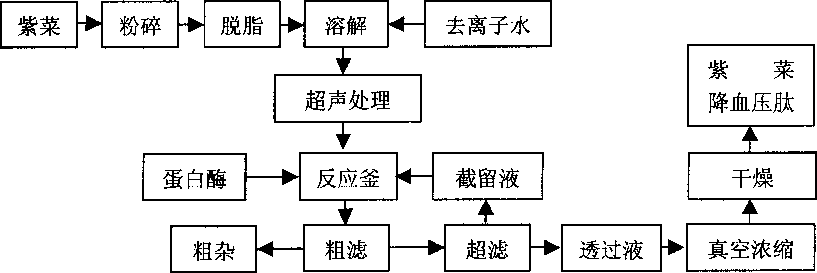 Method for preparing peptide of decrease blood pressure in laver by using enzyme-membrane coupling technique and application thereof