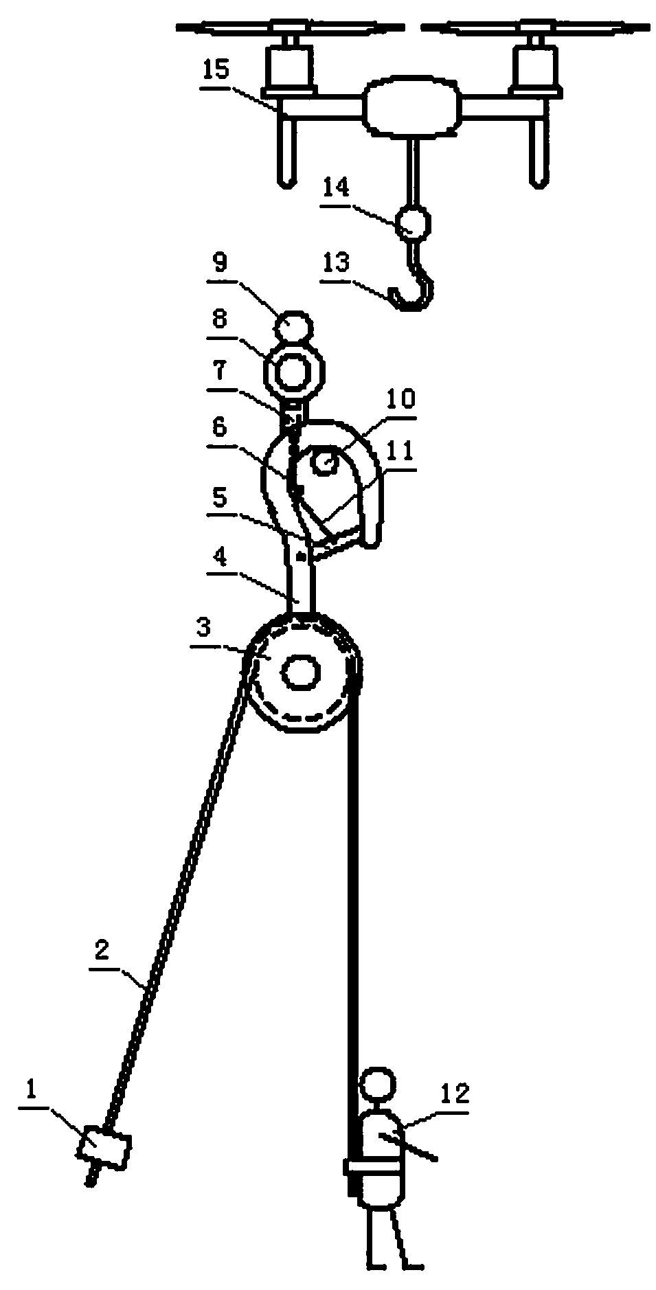 Movable personal safety protection method and device for climbing transmission line tower