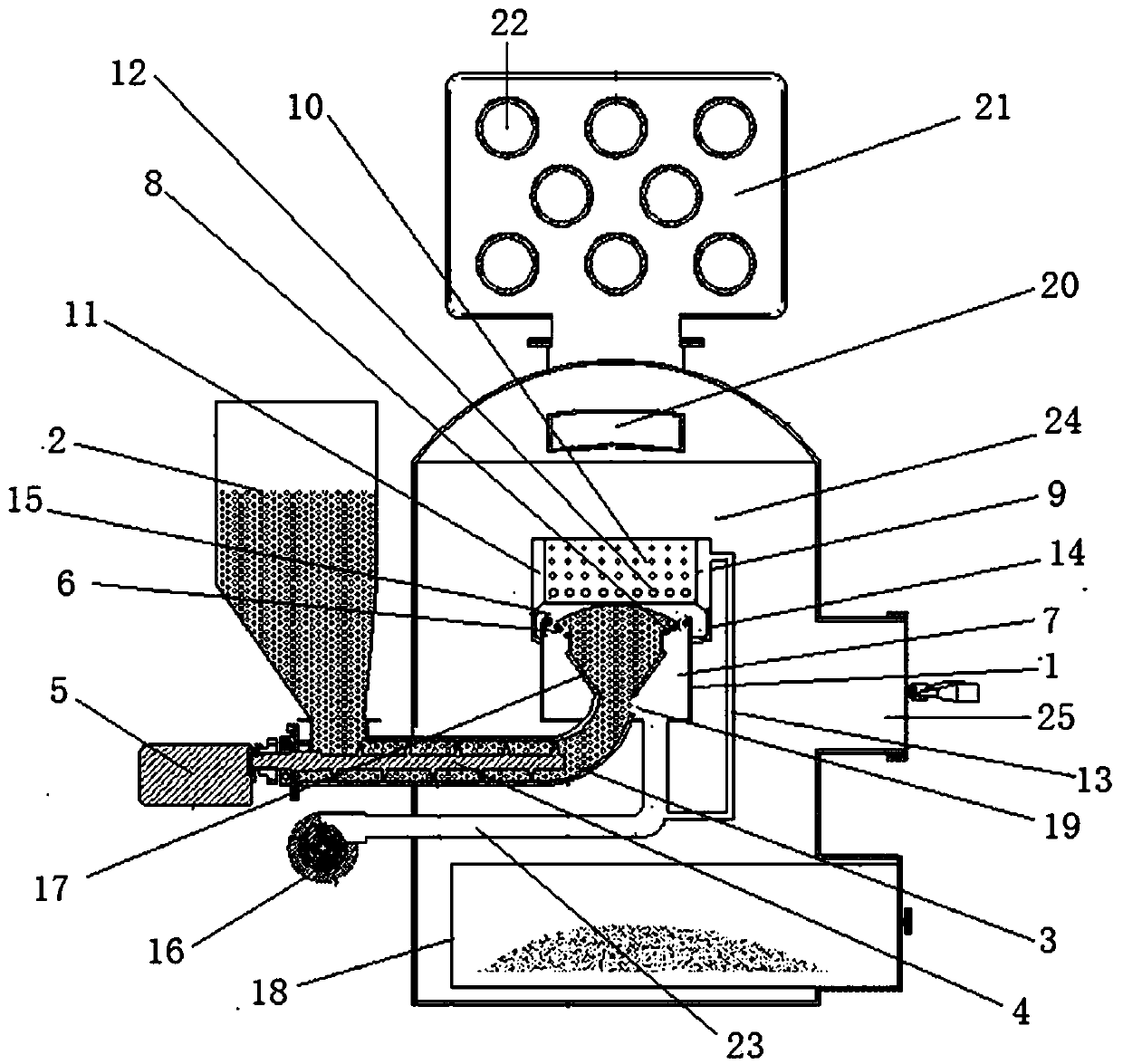 Gasification combustion device for tobacco flue-curing