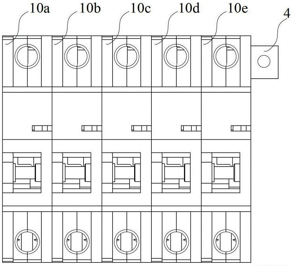 A circuit breaker assembly and a single p circuit breaker