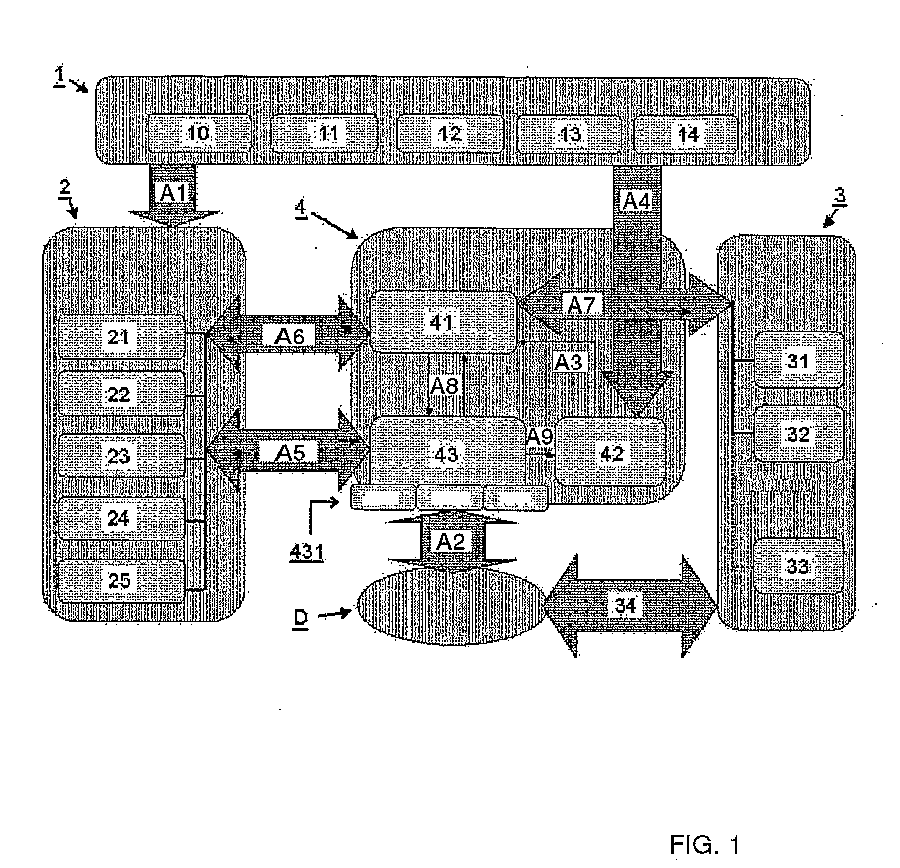 Method and system for interaction between a vehicle driver and a plurality of applications