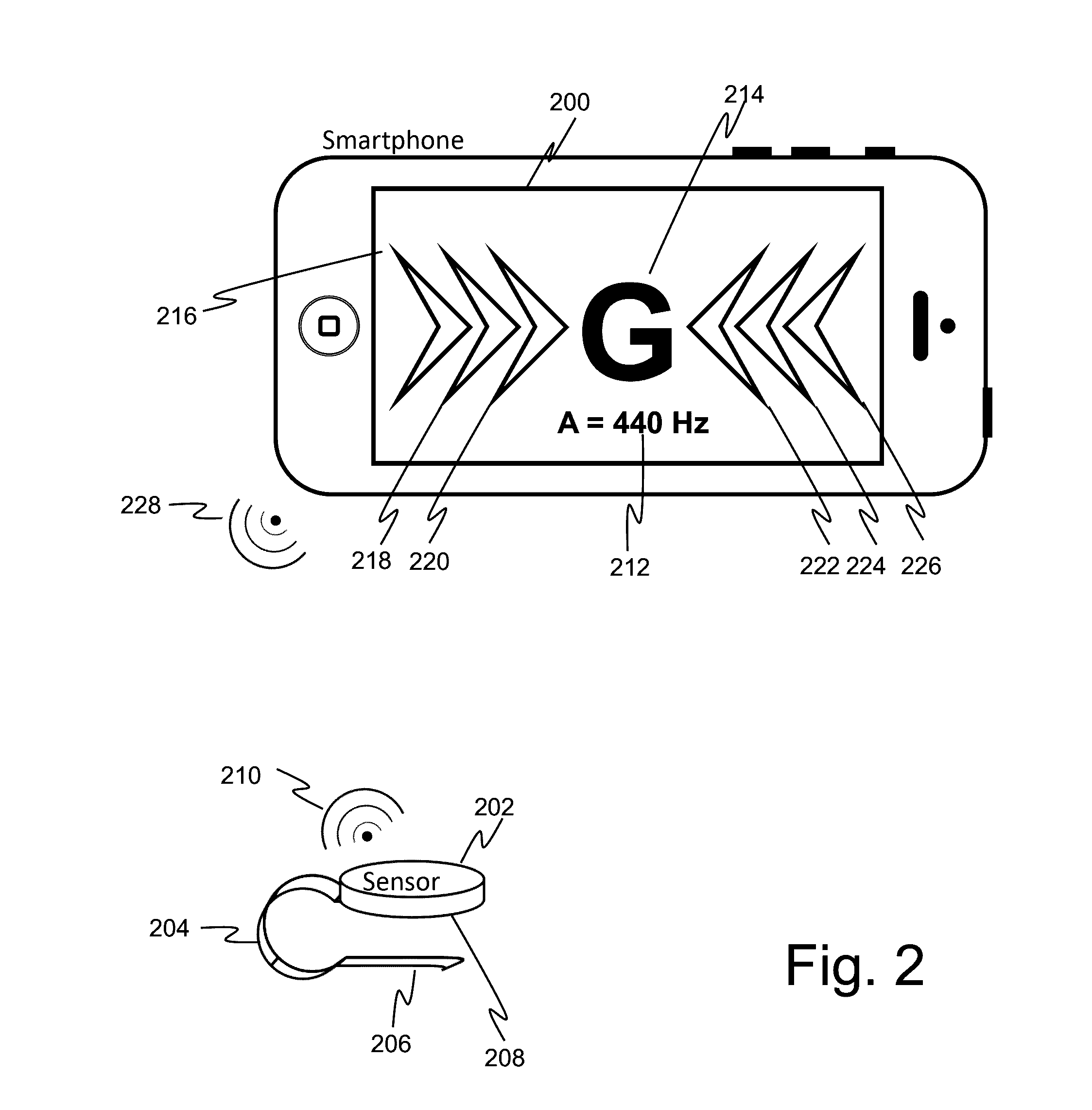 Wireless musical instrument tuner