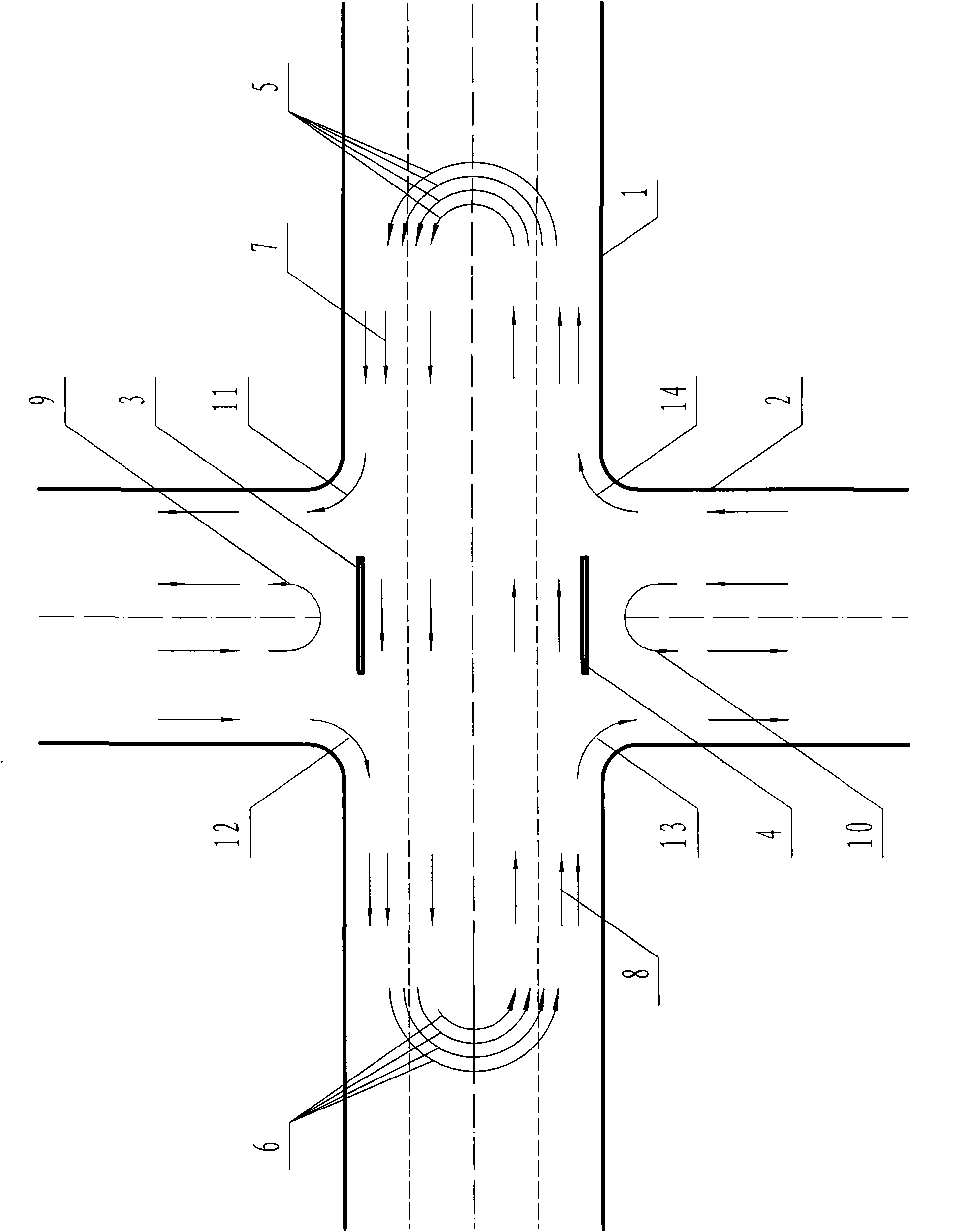 Method for vehicles to pass through intersection in plane