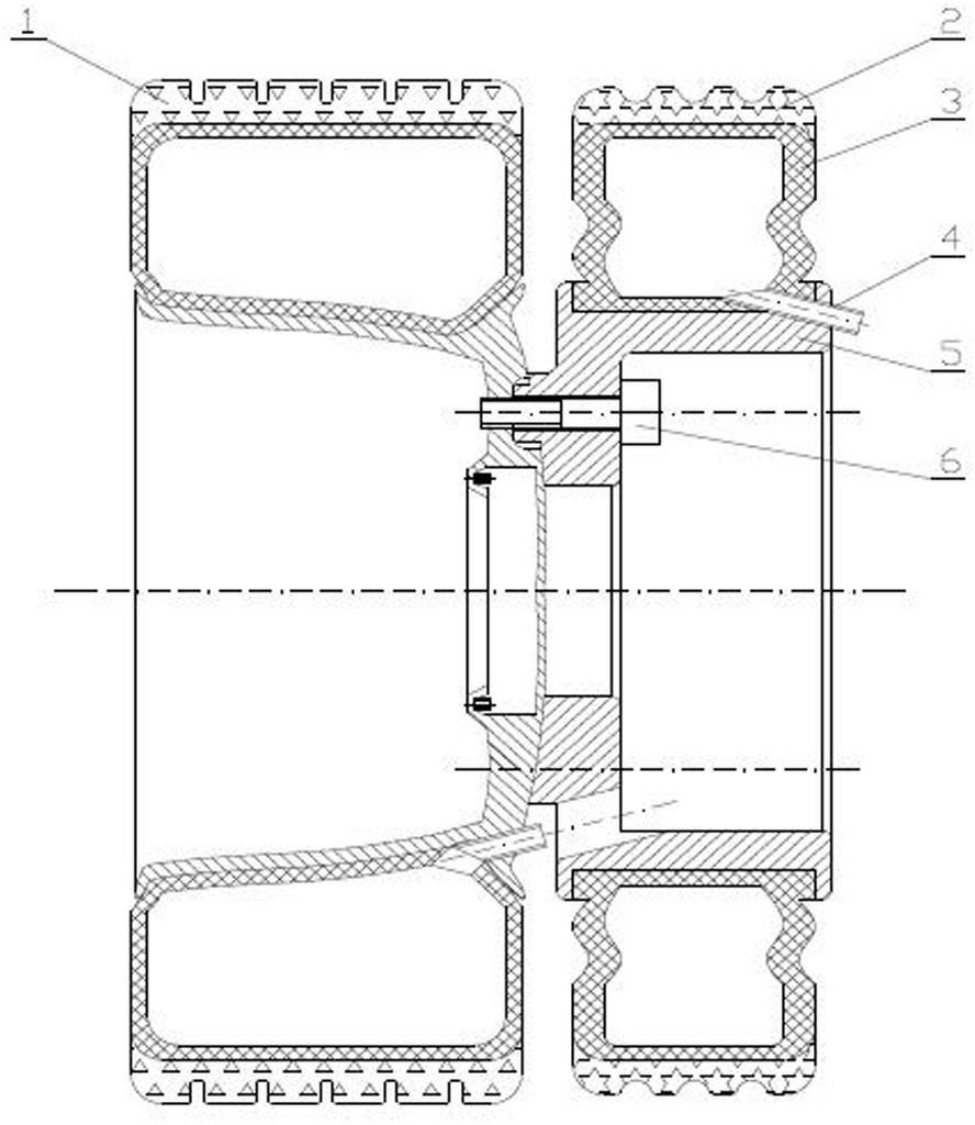 Antiskid method for running of automobile in winters and inflatable external antiskid wheel used for antiskid method