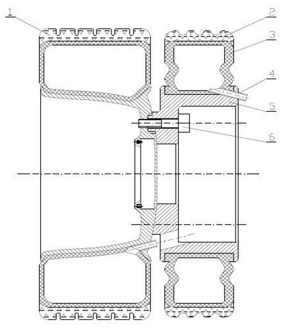 Antiskid method for running of automobile in winters and inflatable external antiskid wheel used for antiskid method