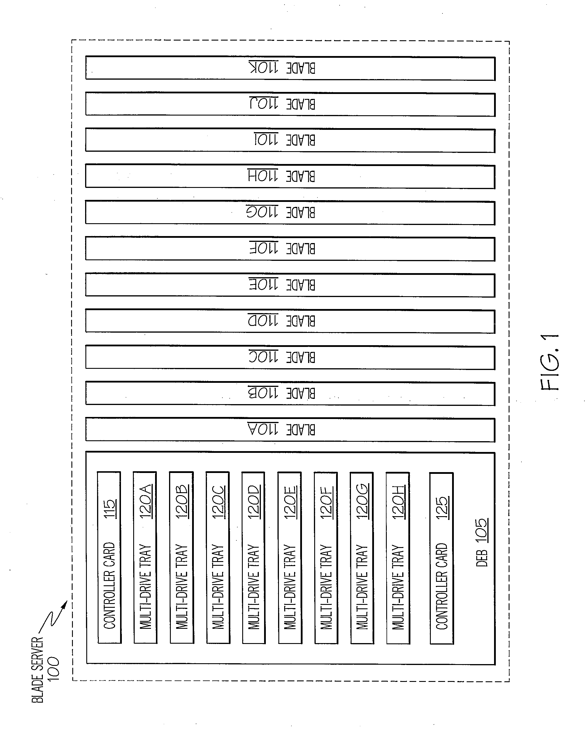 Shared docking bay accommodating either a multidrive tray or a battery backup unit